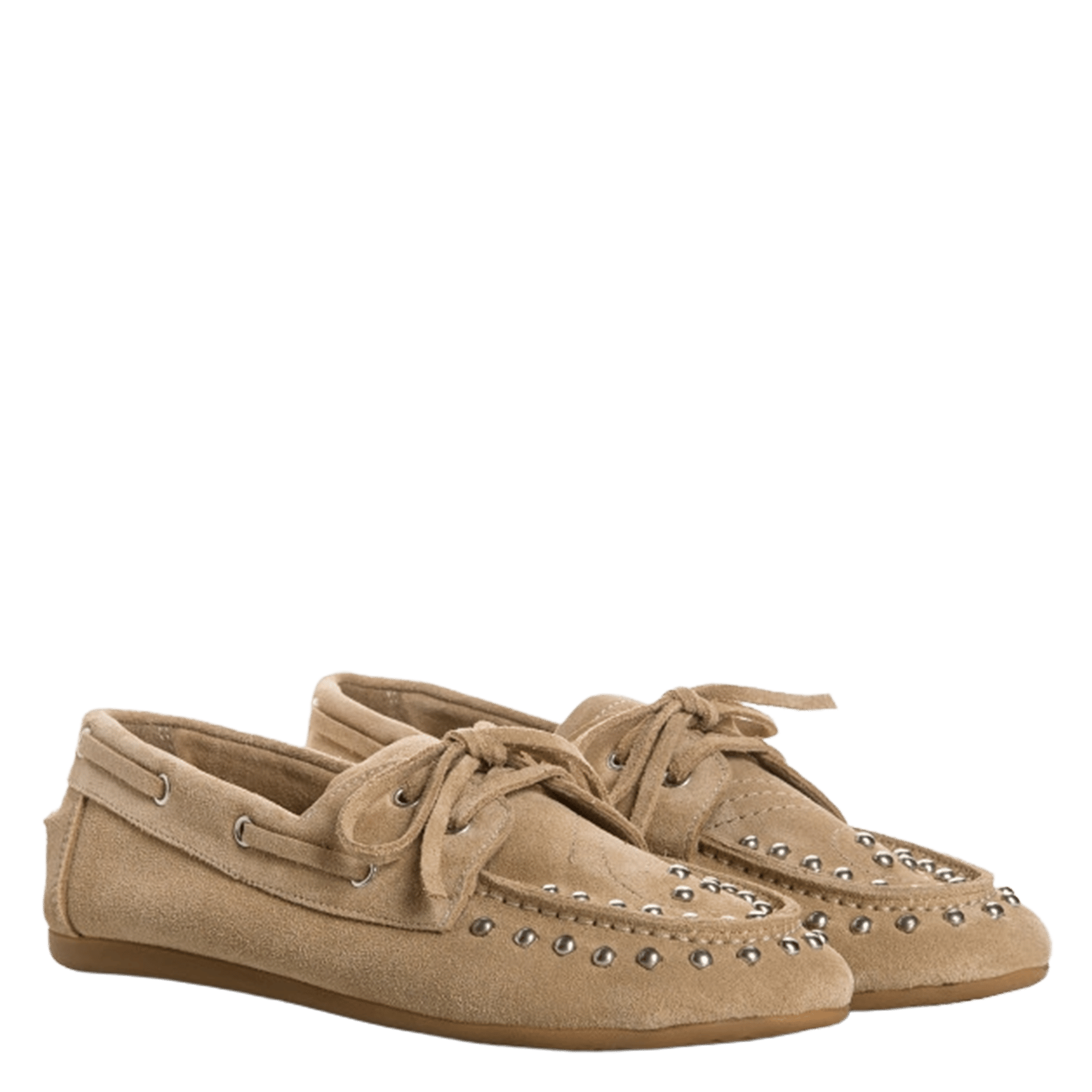 Soft leather deck shoes REQINS Beige