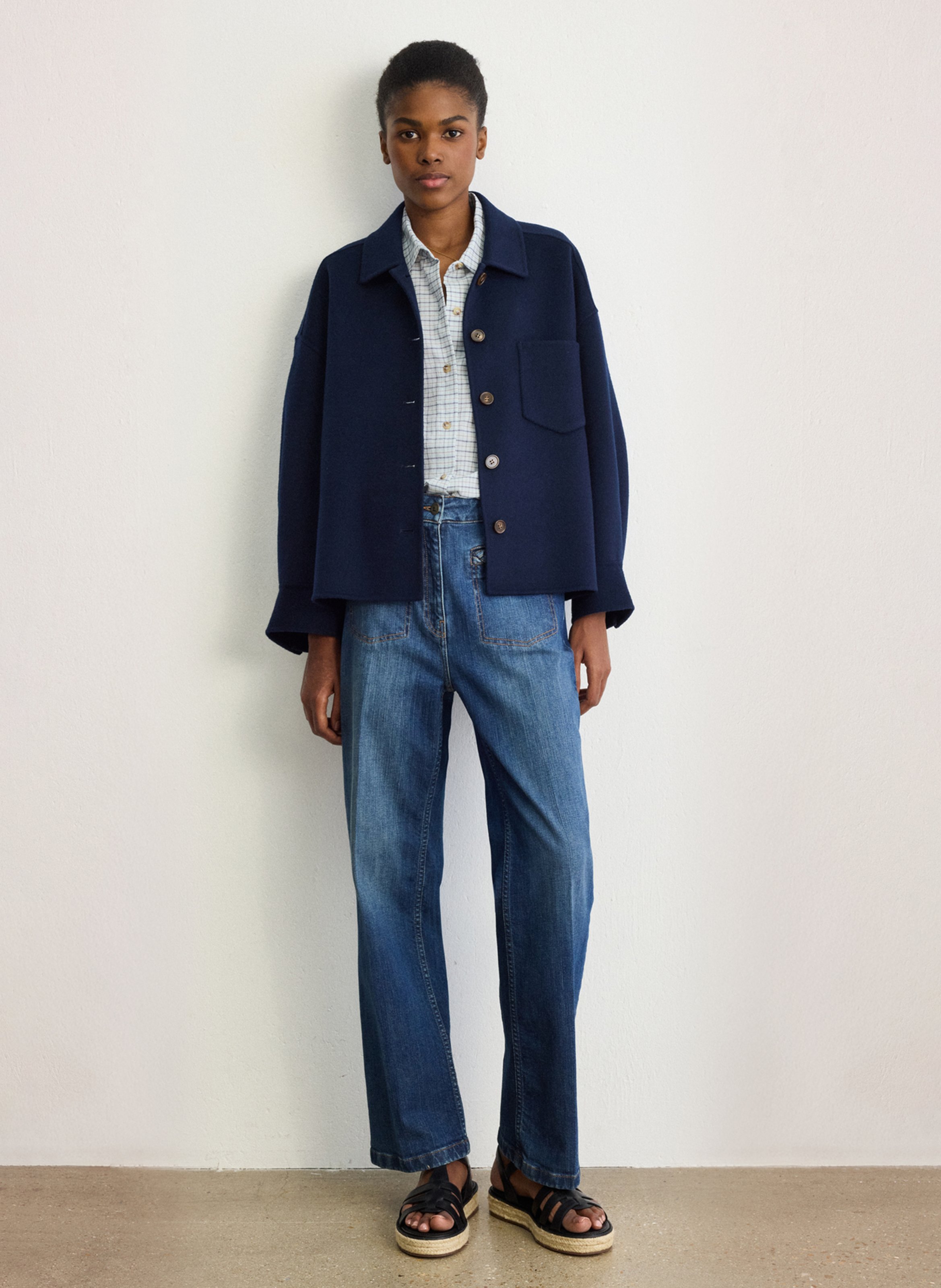 Wool jacket with classic collar PABLO Blue