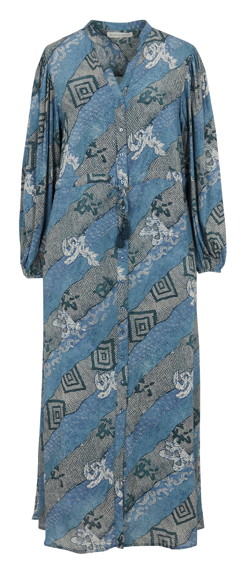 Vestido largo con estampado MAISON HOTEL Azul