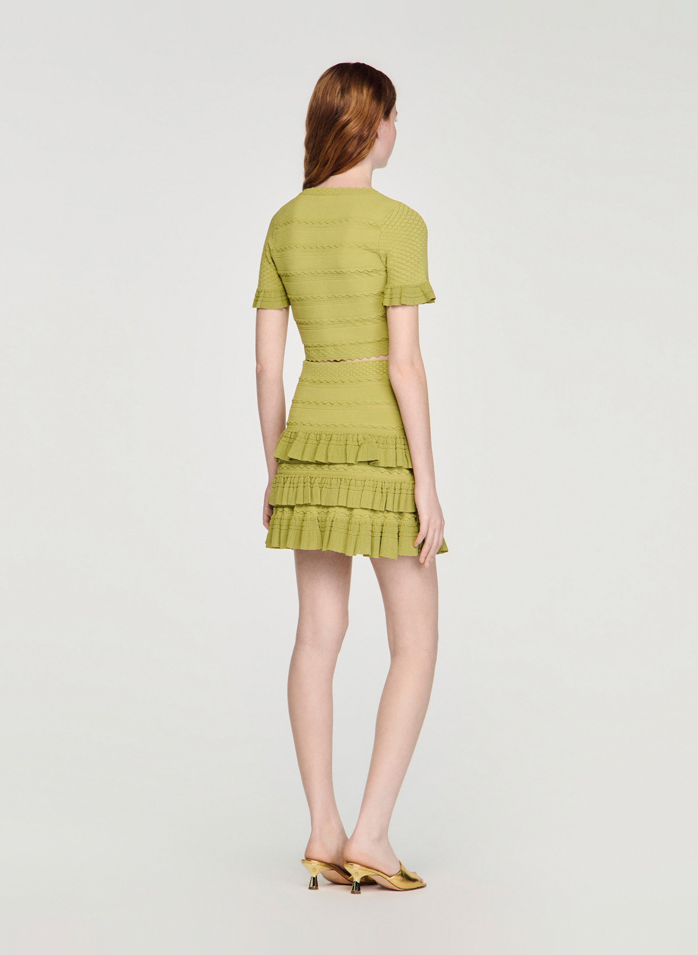 Aansluitende gebreide vest met knoopsluiting SANDRO Groen