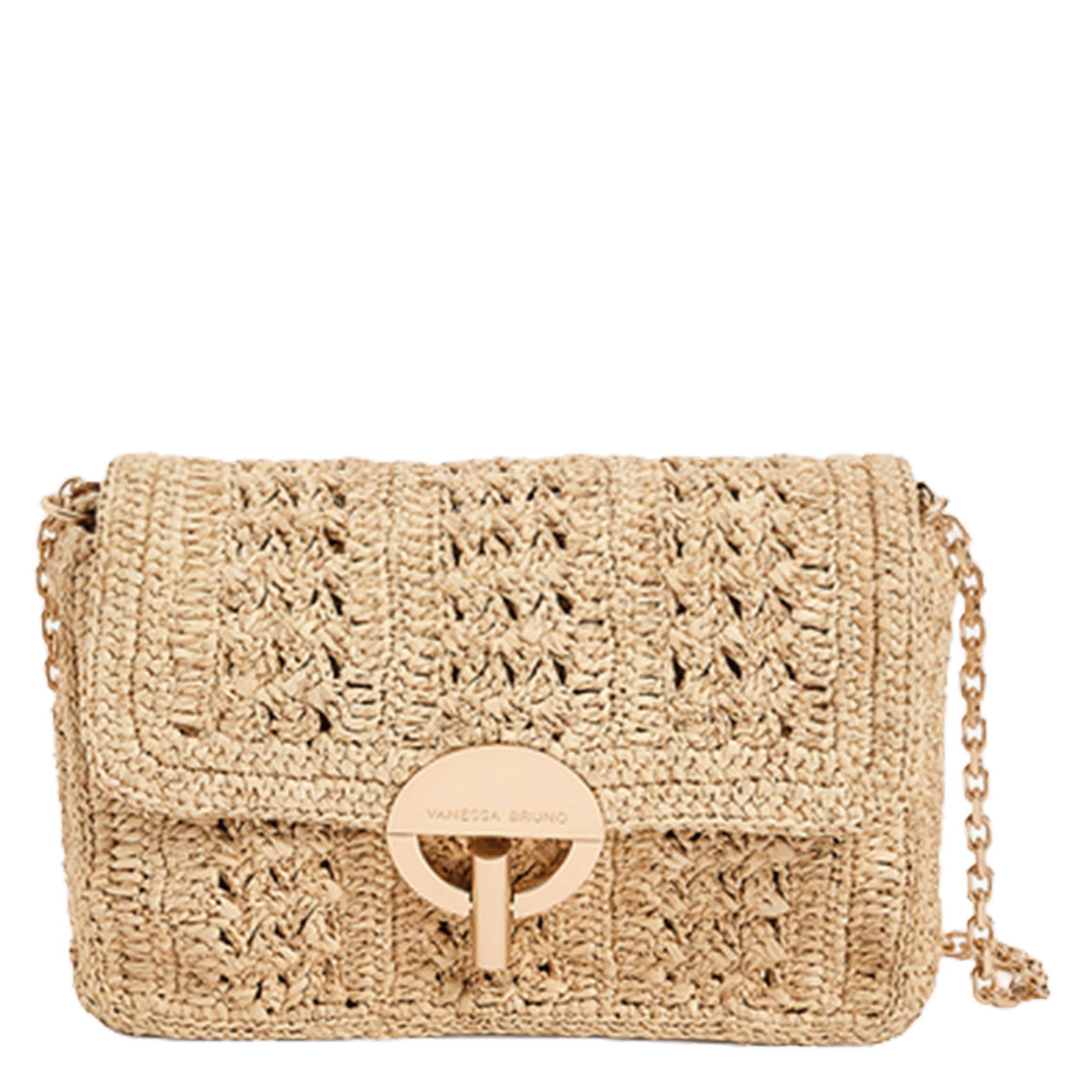 Umhängetasche aus Bast mit Umschlag VANESSA BRUNO Beige