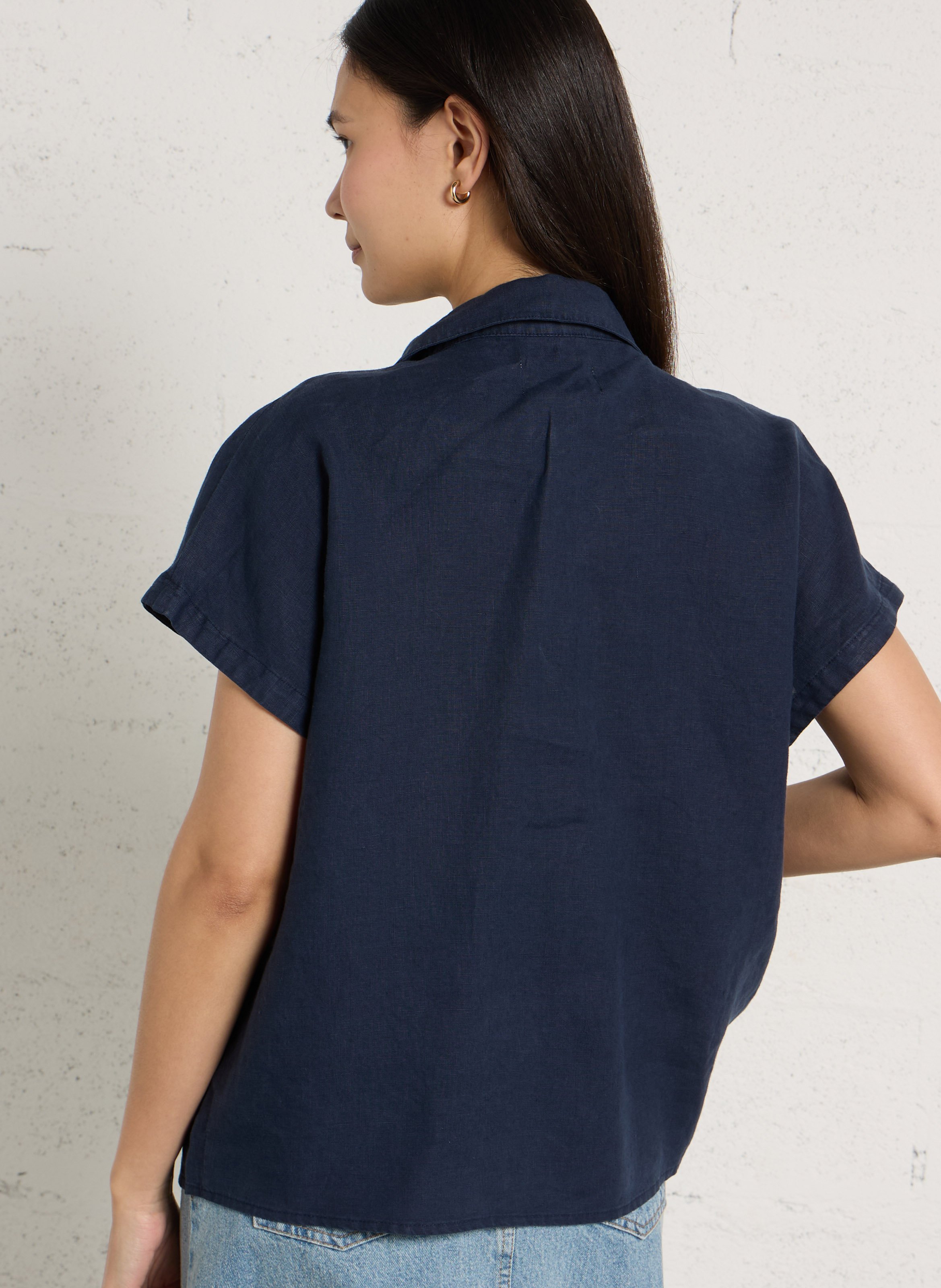 Weites Top aus Leinen SUD EXPRESS Blau