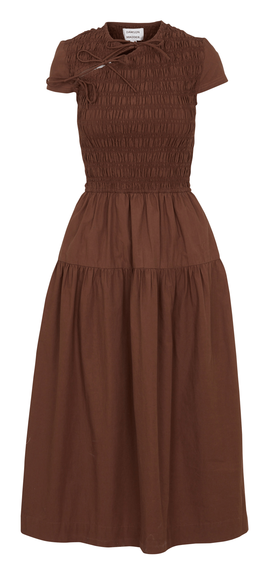 Maxikleid aus Bio-Baumwolle mit Rundhalsausschnitt DAMSON MADDER Braun