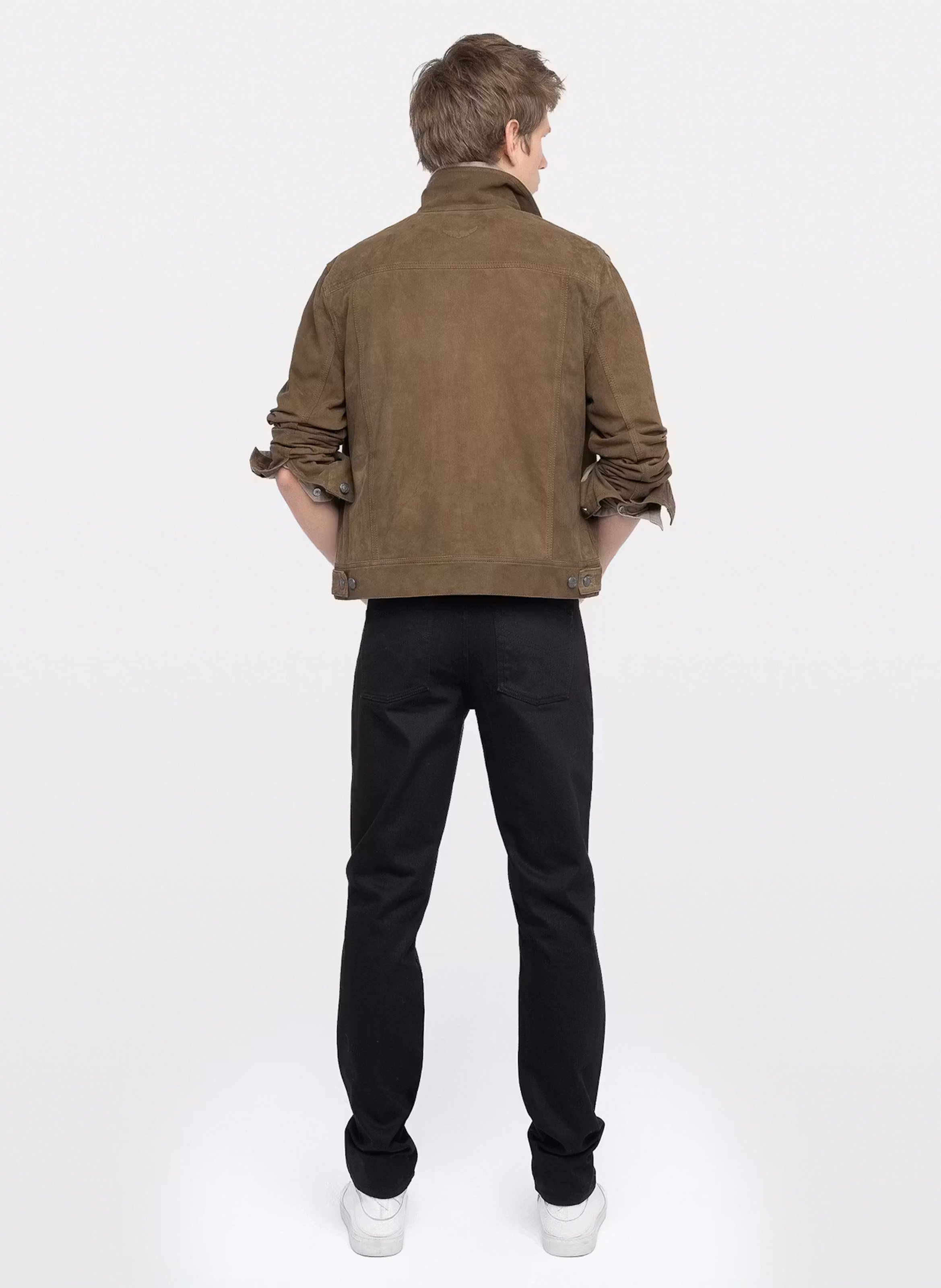 Veste droite boutonnée en suède ZADIG&VOLTAIRE Vert