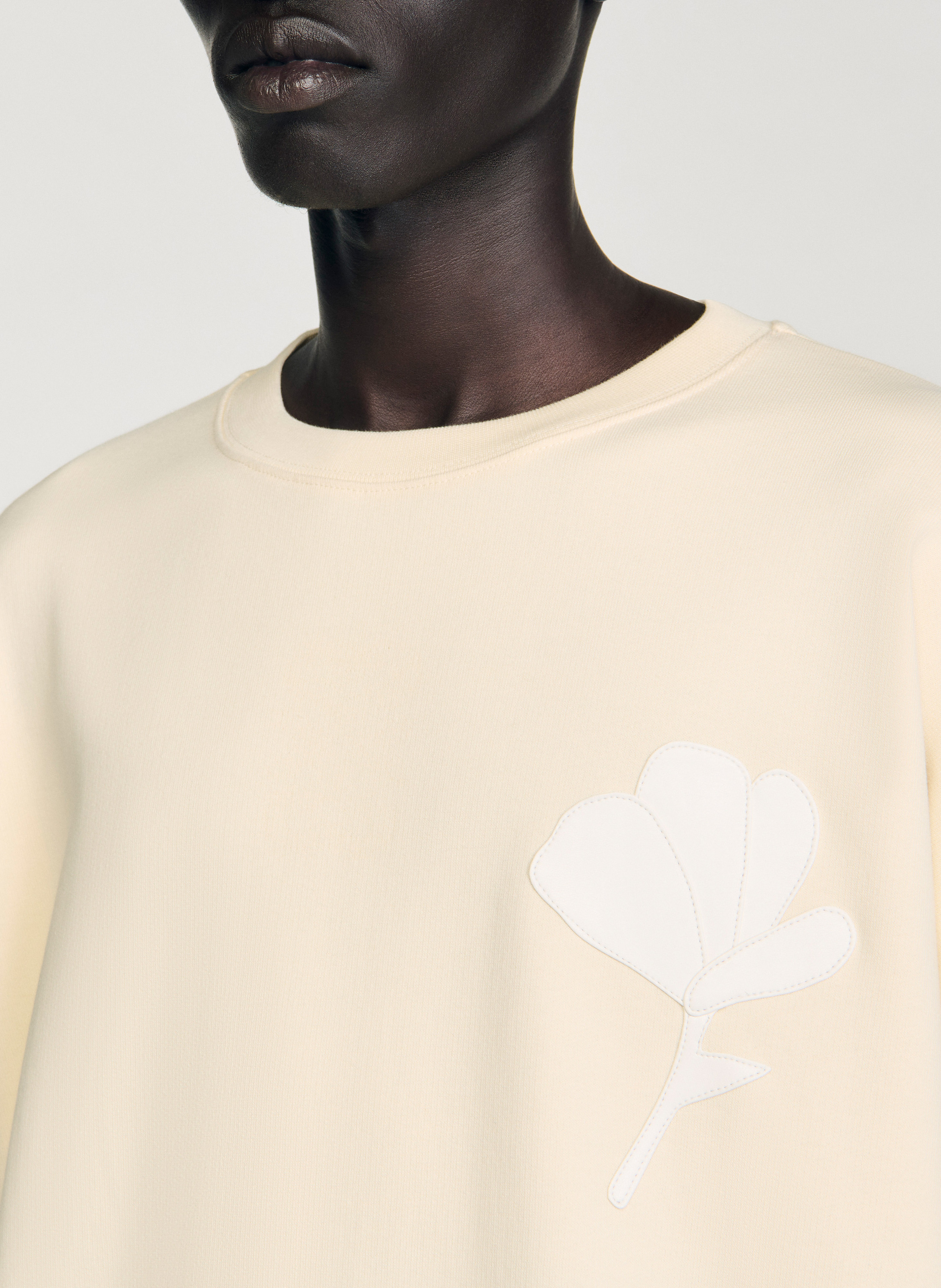 Effen T-shirt SANDRO Beige