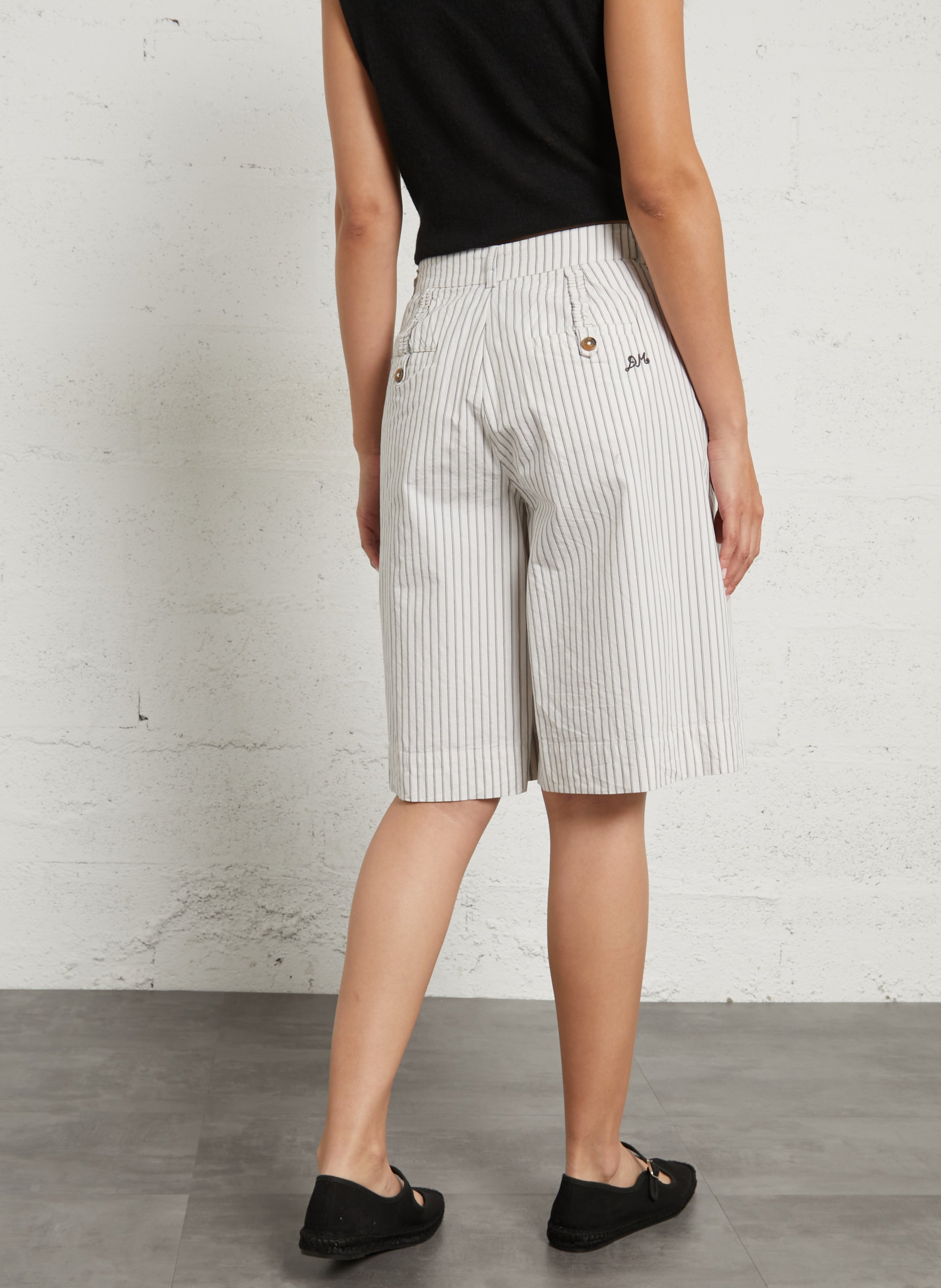 Bermuda chino à rayures en coton bio DAMSON MADDER Marron