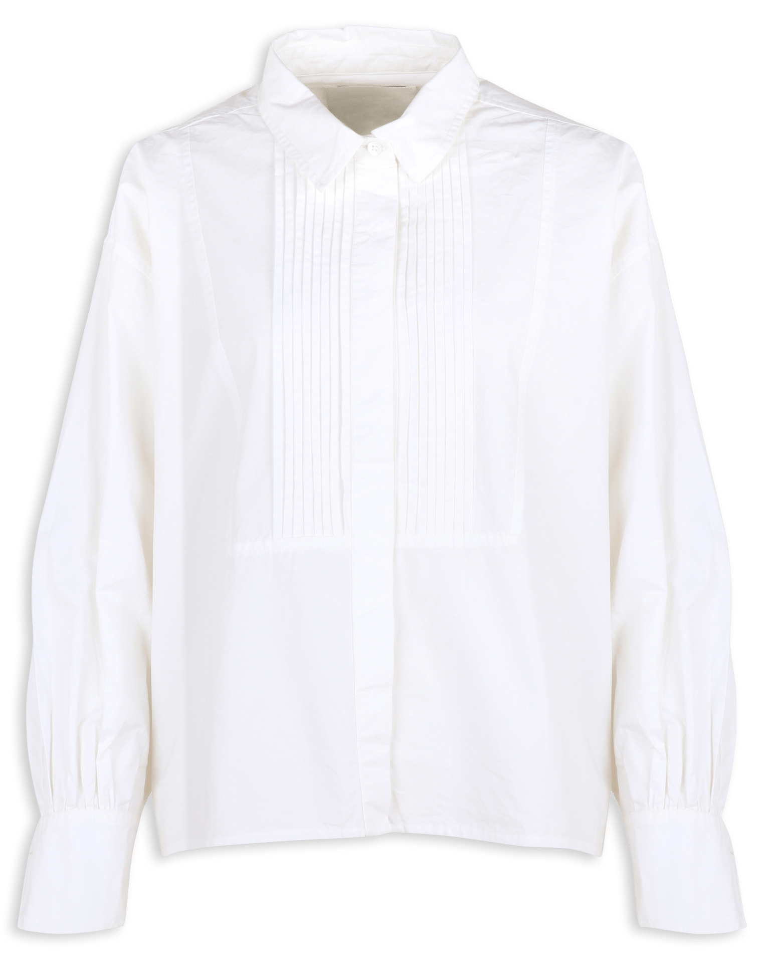 Oversized cotton shirt with classic collar BELLEROSE White