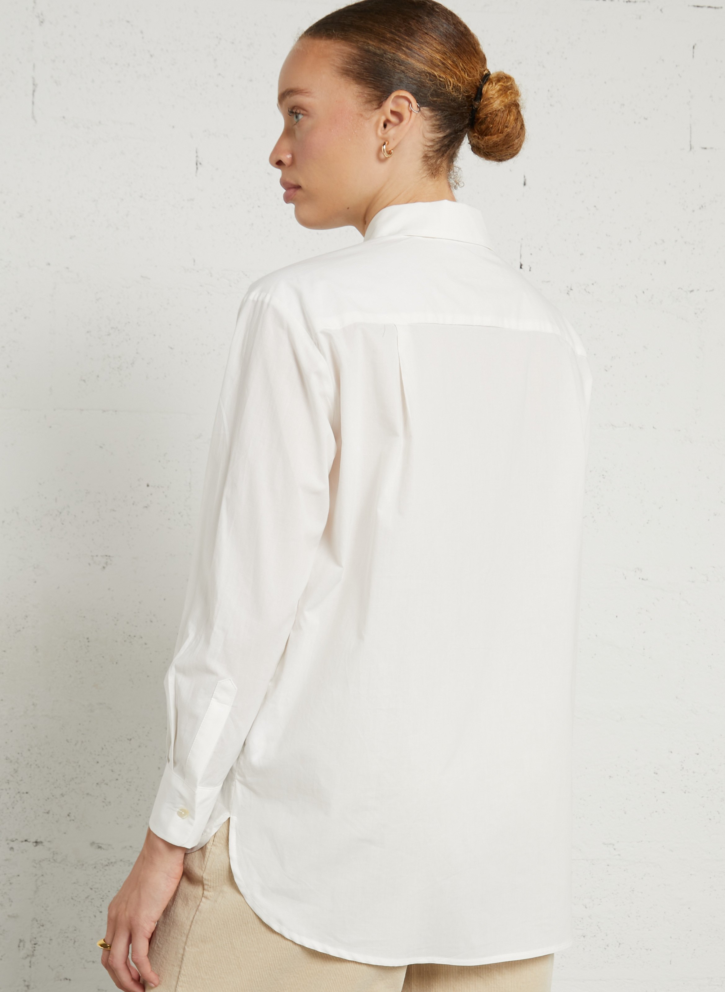 Straight-cut cotton shirt with classic collar JC SOPHIE White