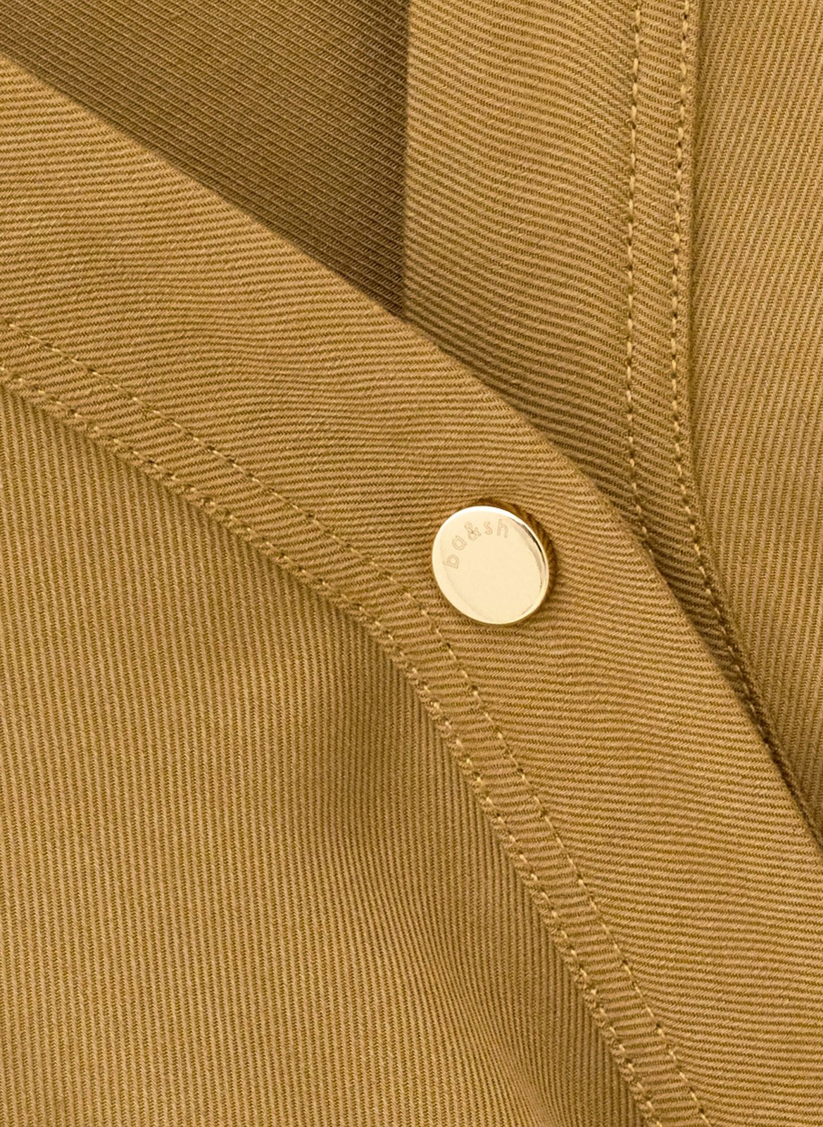 Robe chemise midi cintrée à manches courtes BA&SH Beige