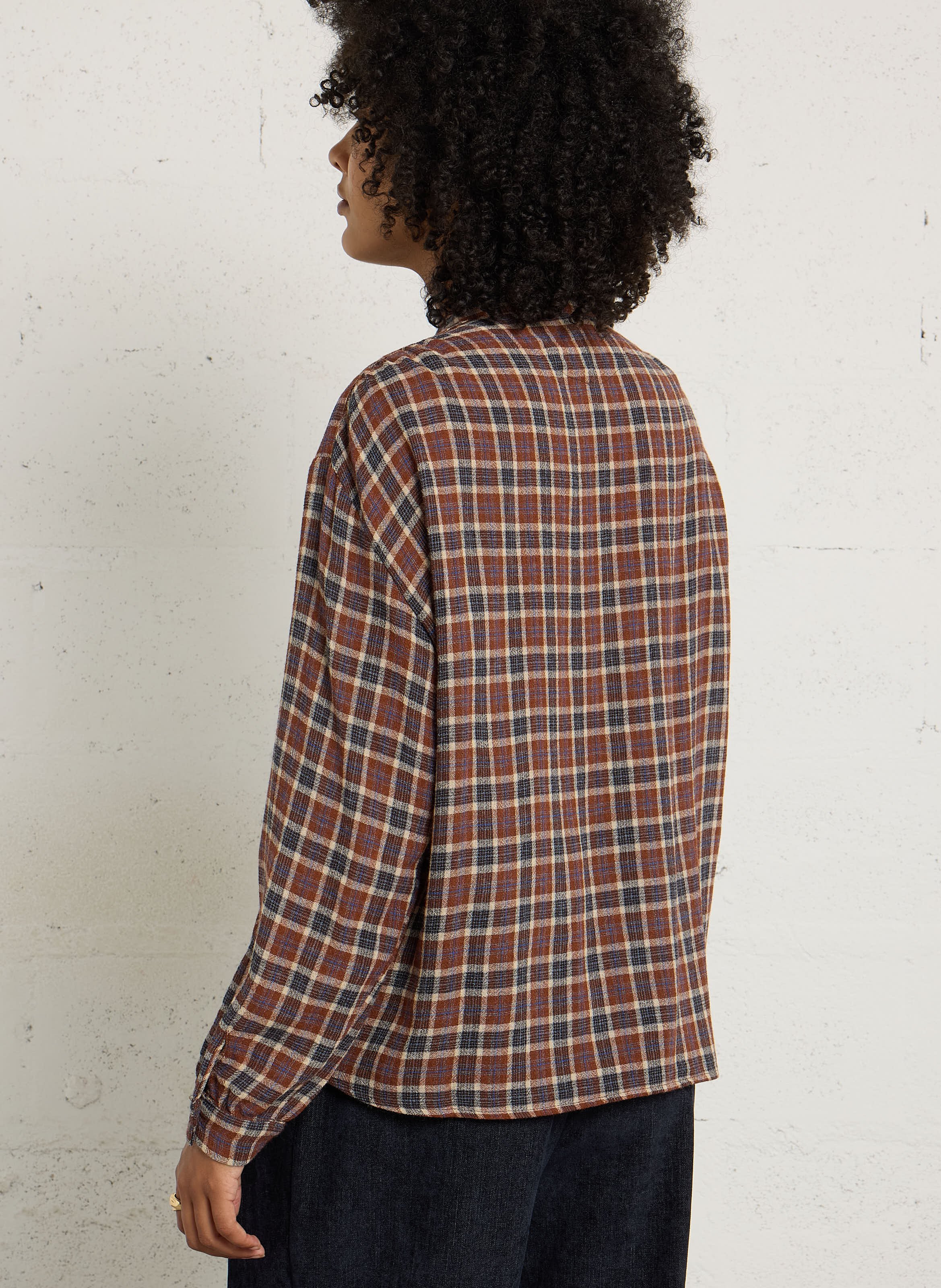 Straight printed organic cotton round-neck blouse SACRECOEUR Multicolored