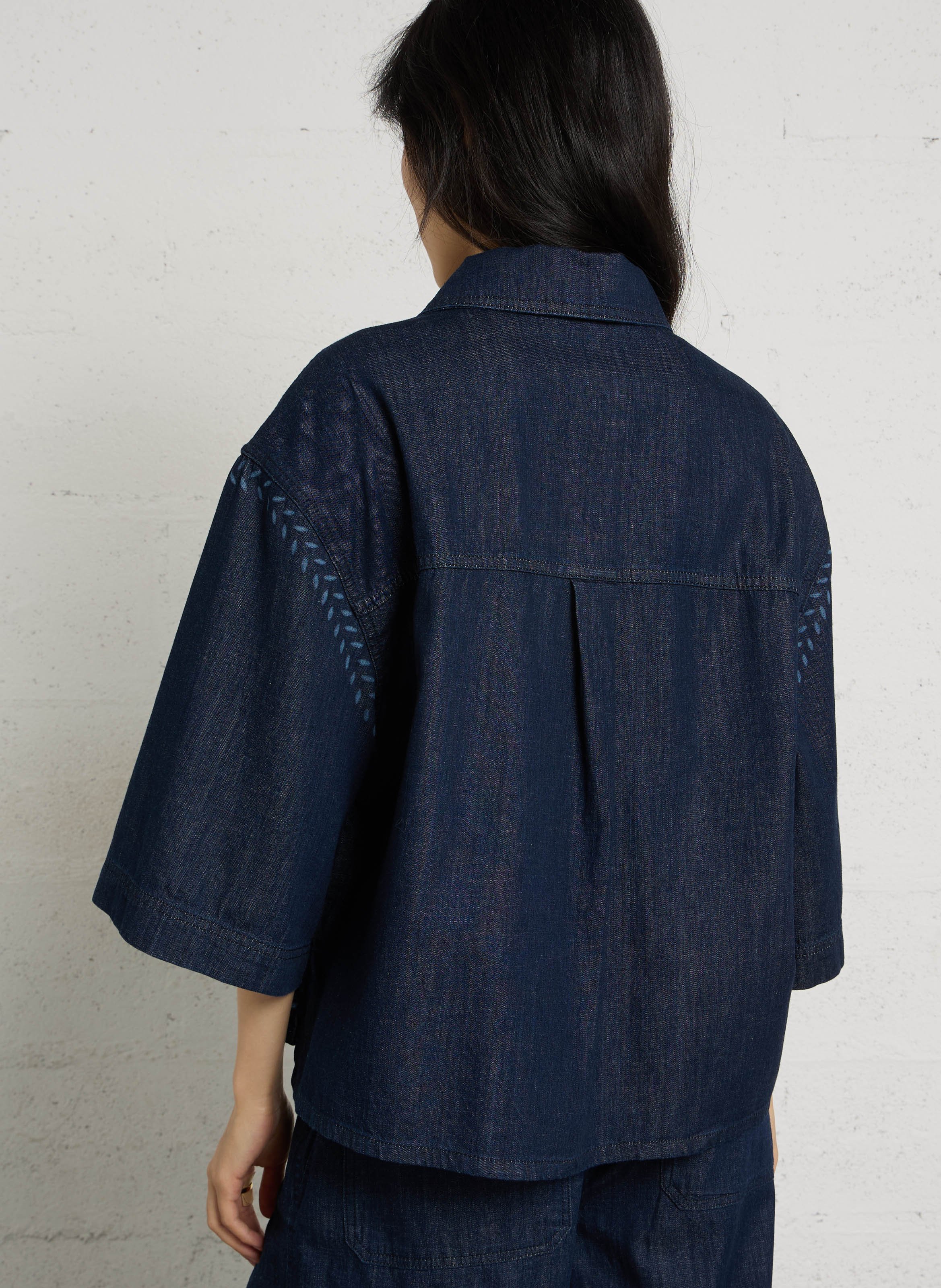 Ruimvallende, katoenen blouse MAX MARA WEEK END Blauw