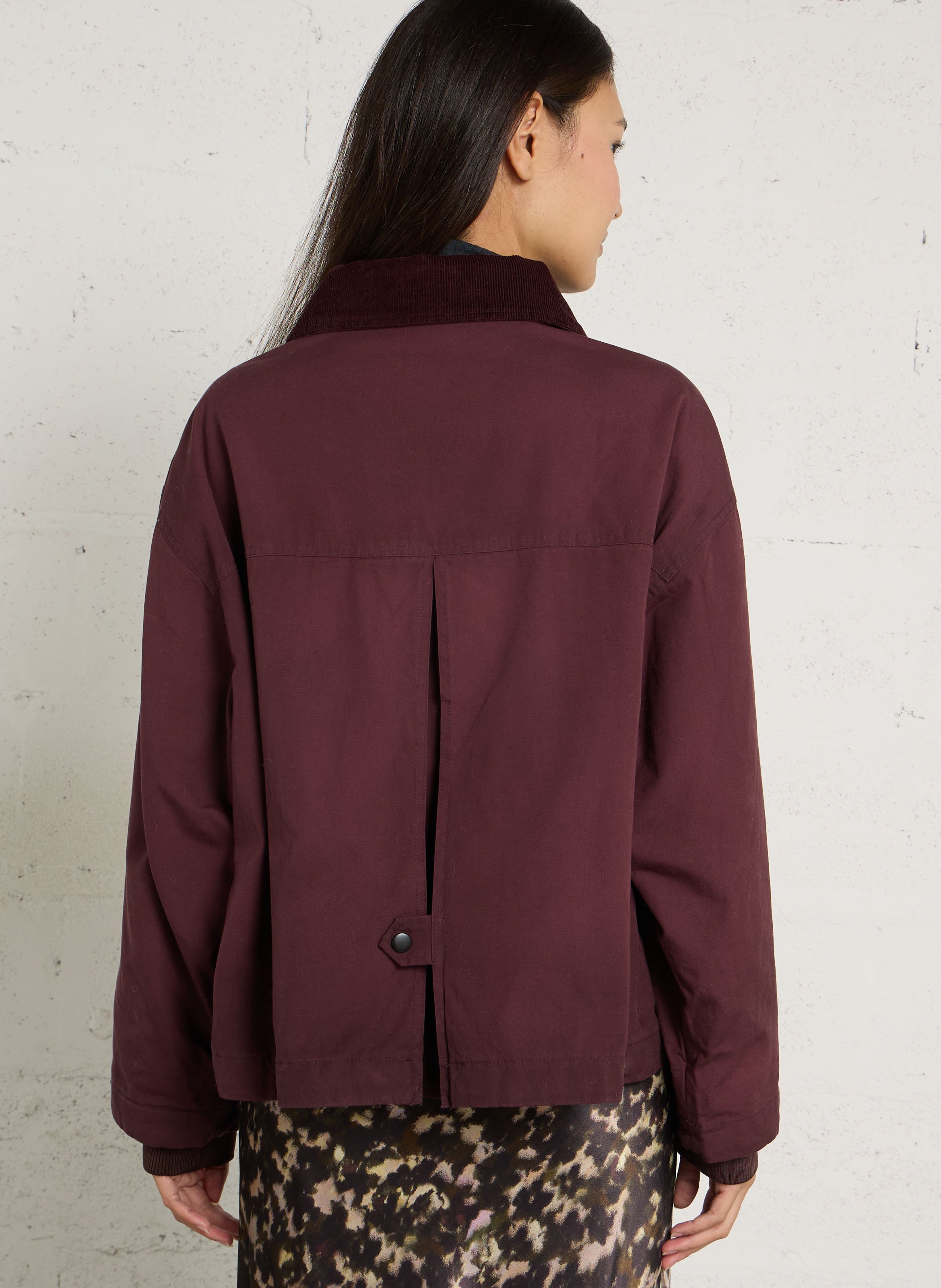Weite Jacke mit geripptem Kragen aus Baumwolle BELLEROSE Rot