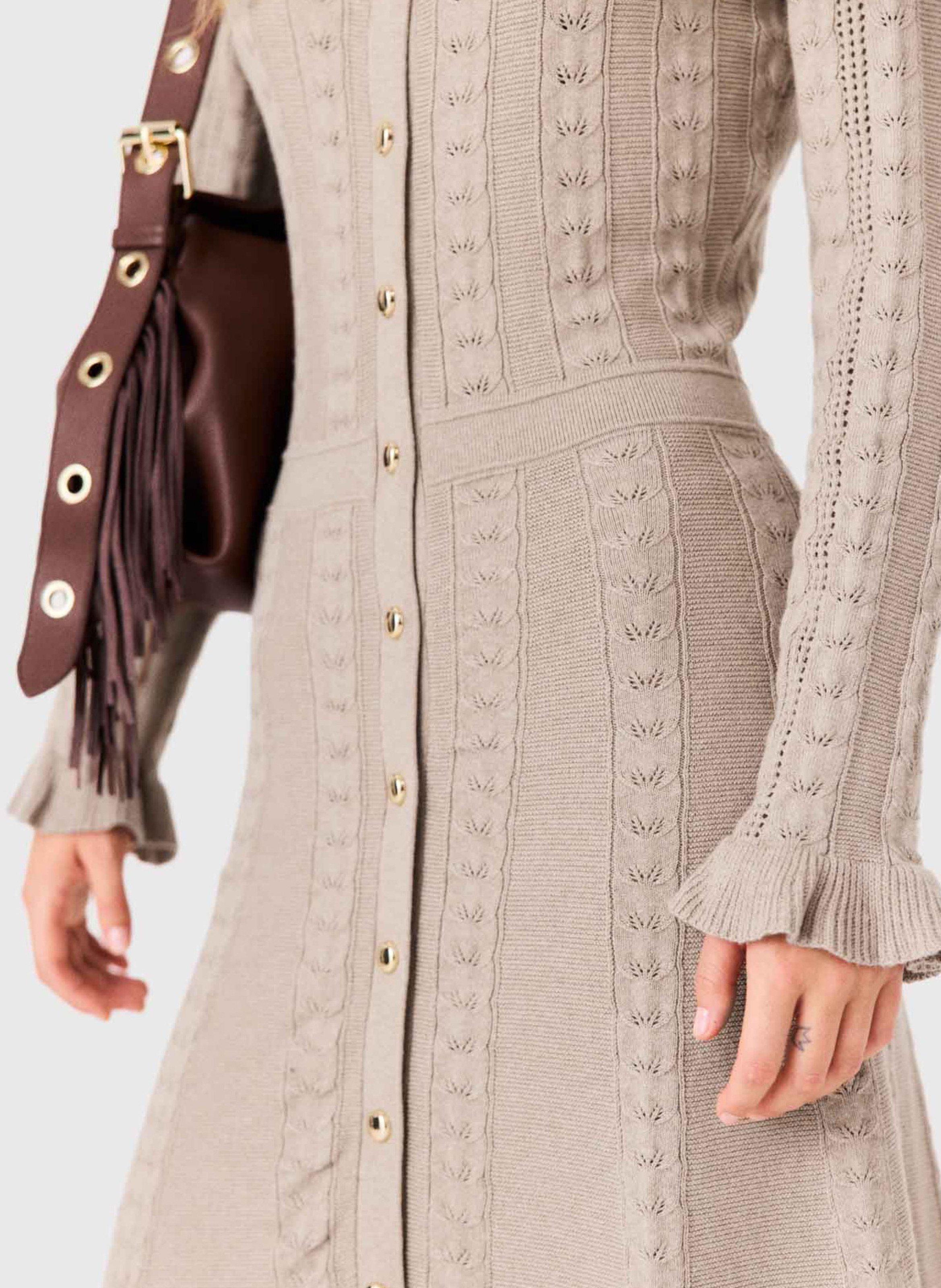 Robe longue en coton mélangé MAJE Beige