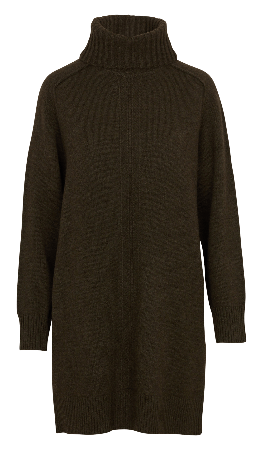 Trui-jurk met opstaande kraag van wolmix MAISON 123 Kaki