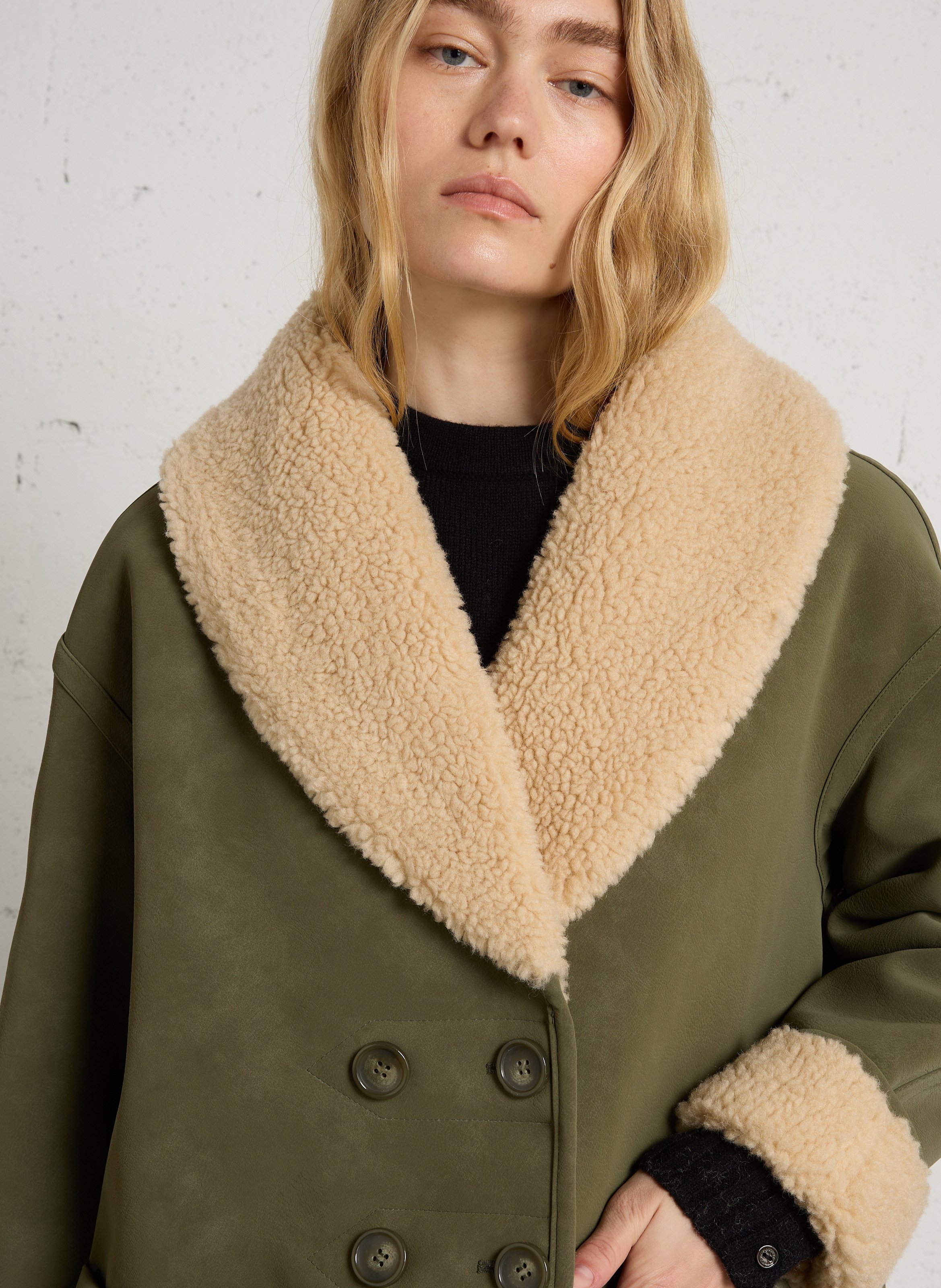Oversize-Jacke mit Schalkragen LEON & HARPER Khaki