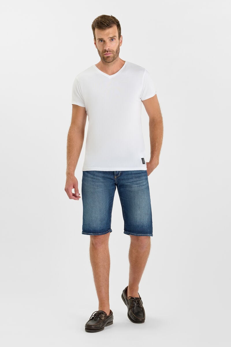 Buttoned denim Bermuda shorts LE TEMPS DES CERISES Blue