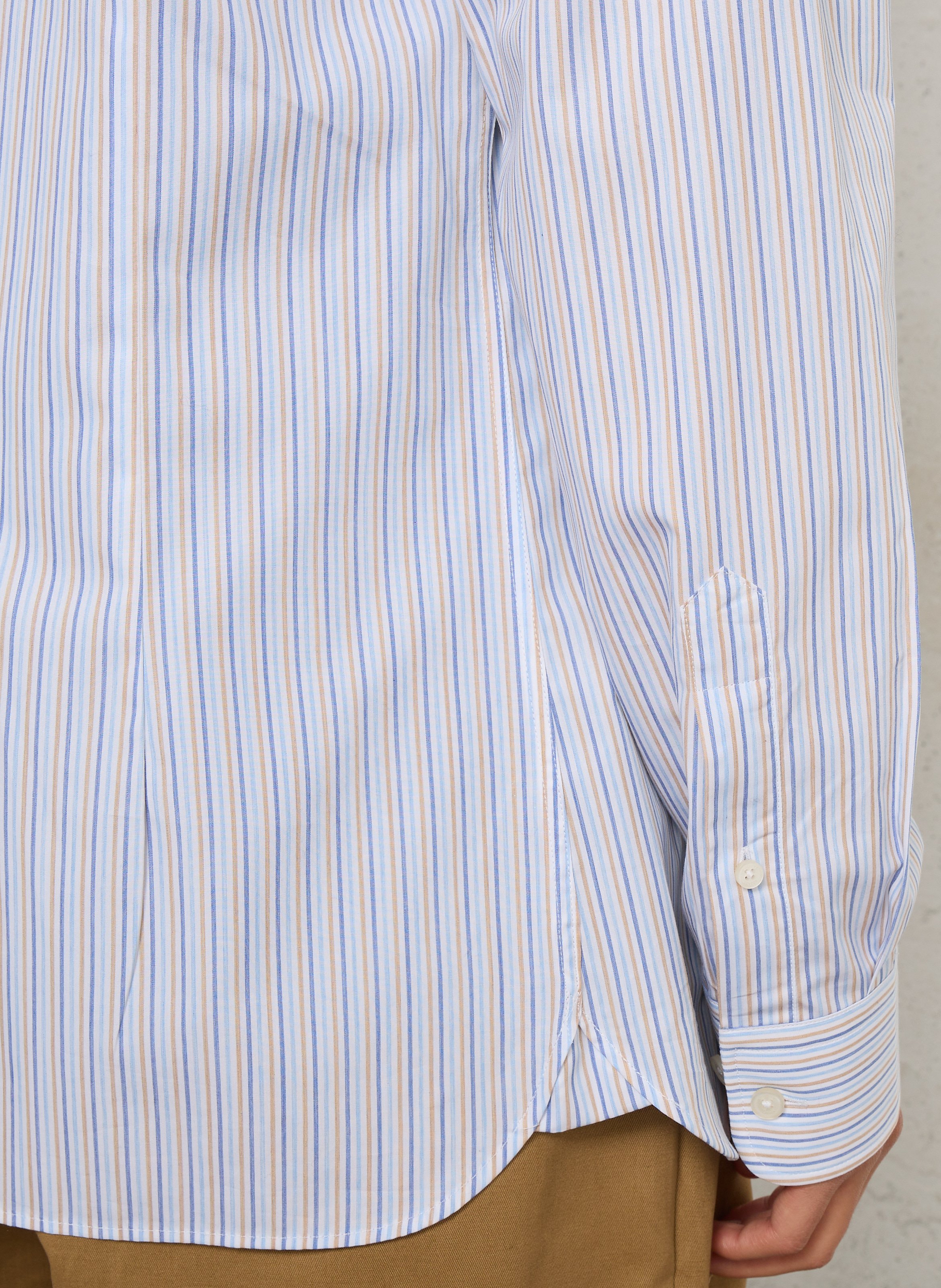 Chemise col classique rayée en coton HACKETT Bleu