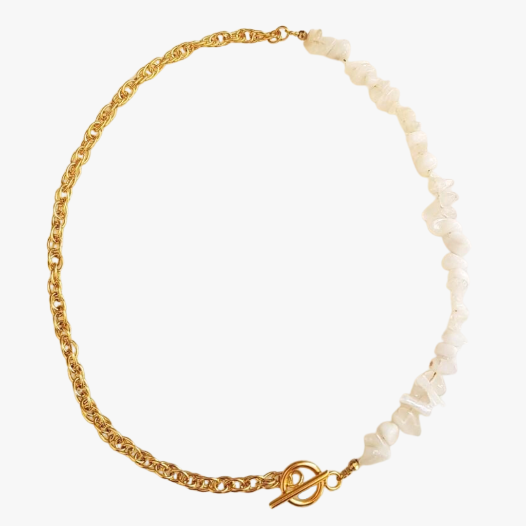 Moonstone necklace GINANDGER White