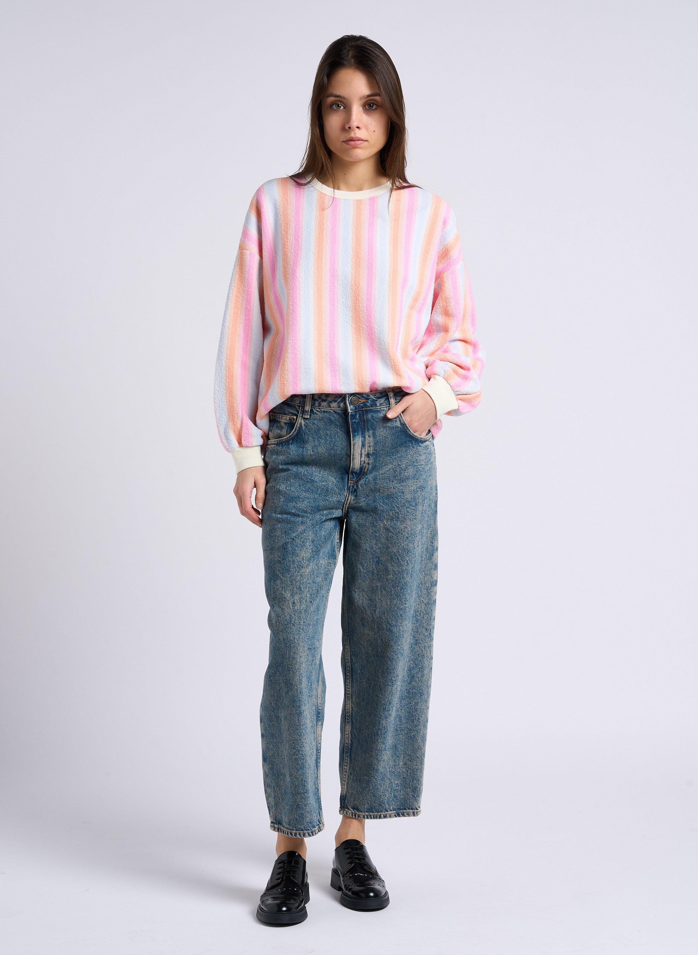 Mom-Jeans aus verwaschenem Denim AMERICAN VINTAGE Blau
