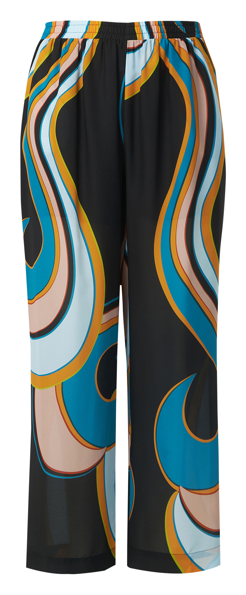 Straight-leg pants with graphic print MAT FASHION Black