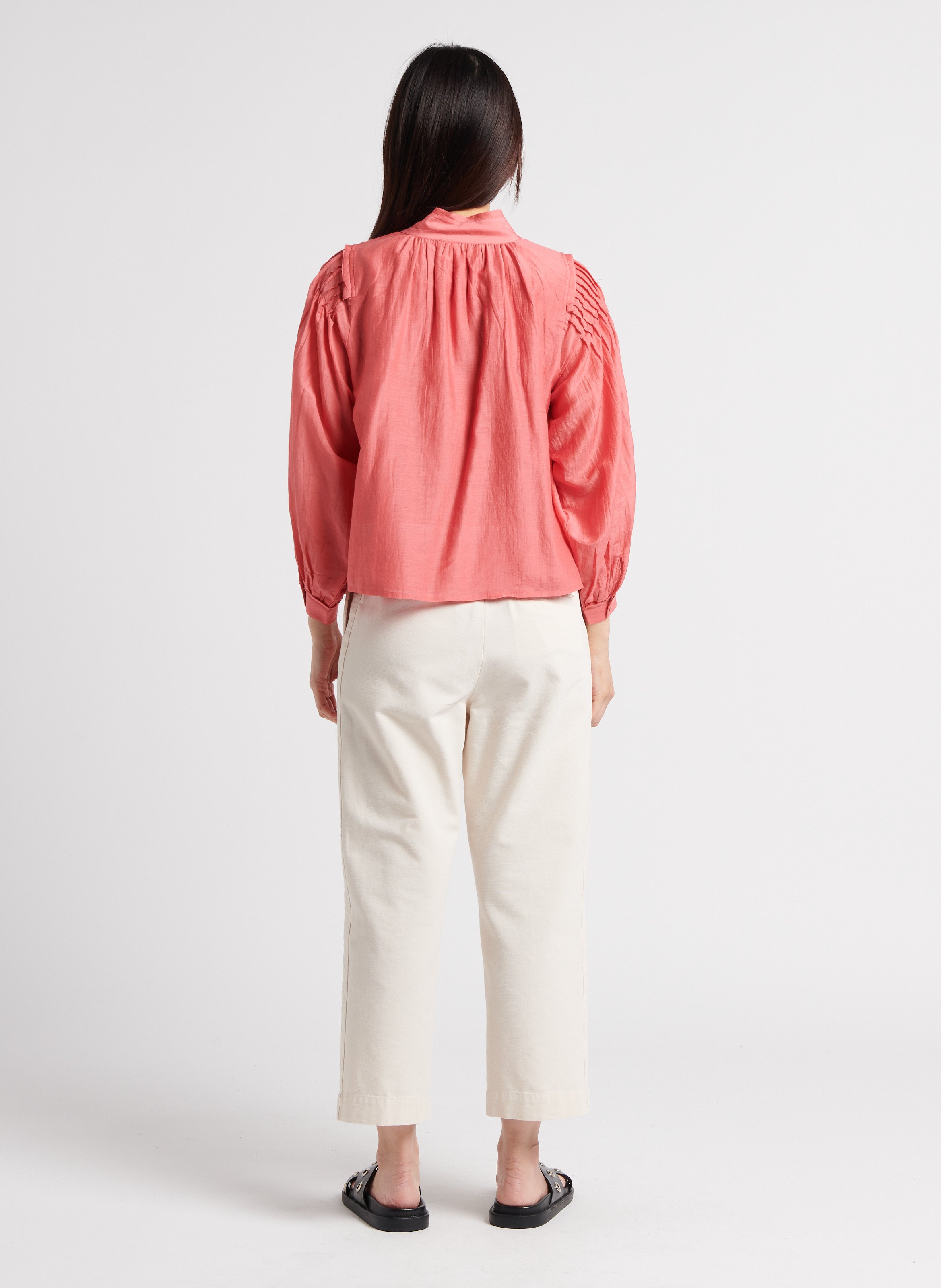 Straight cotton trousers BELLEPIECE Beige