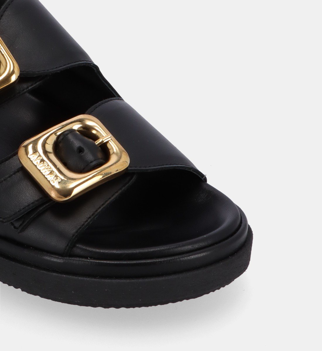 Flat leather sandals ALOHAS Black