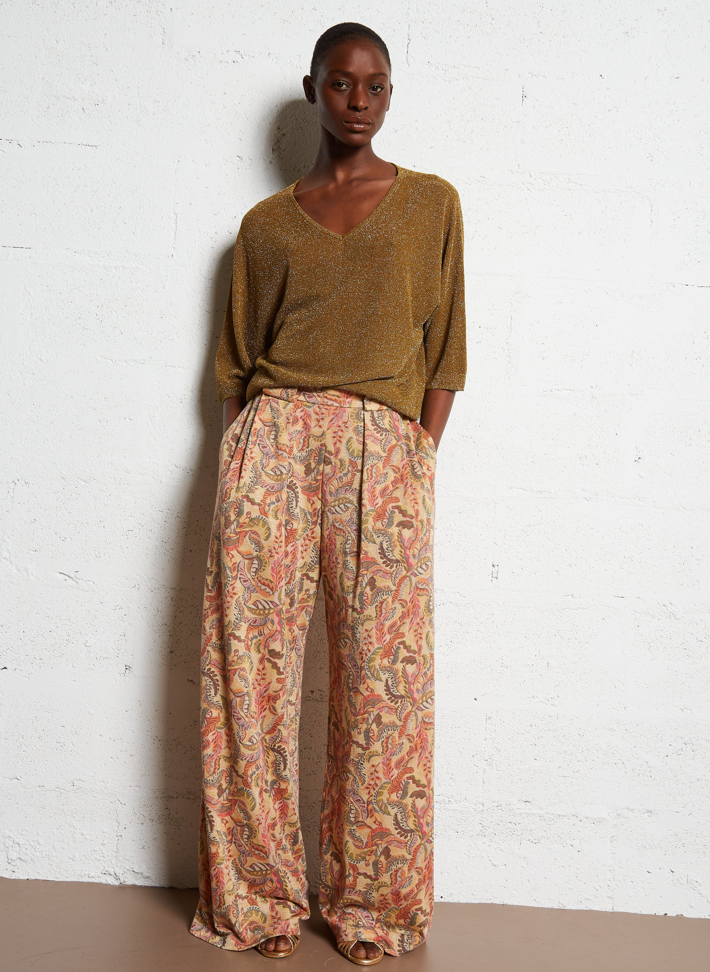 Wijde broek met print MOMONI Oranje