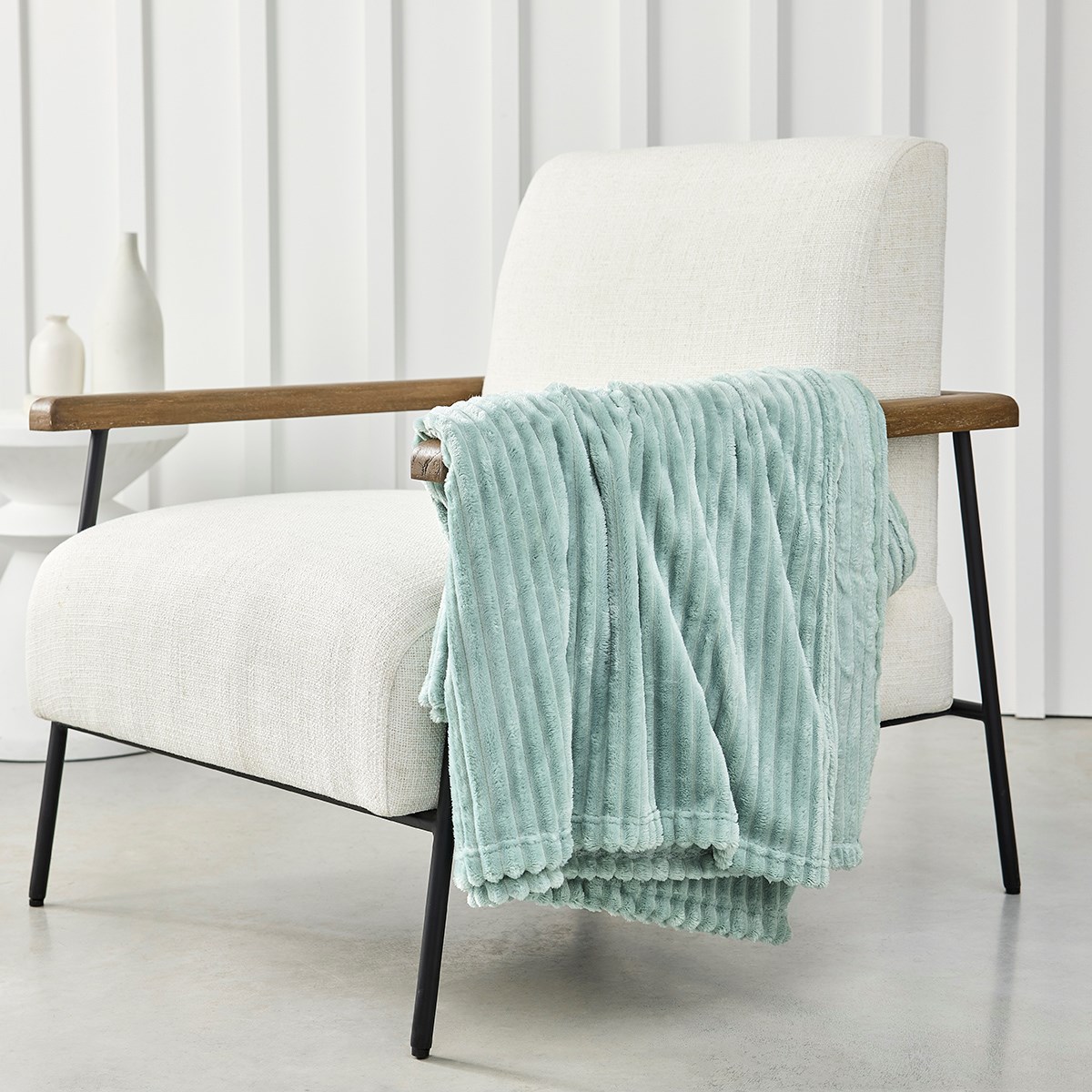 Plain ribbed throw TODAY LINGE DE MAISON Green