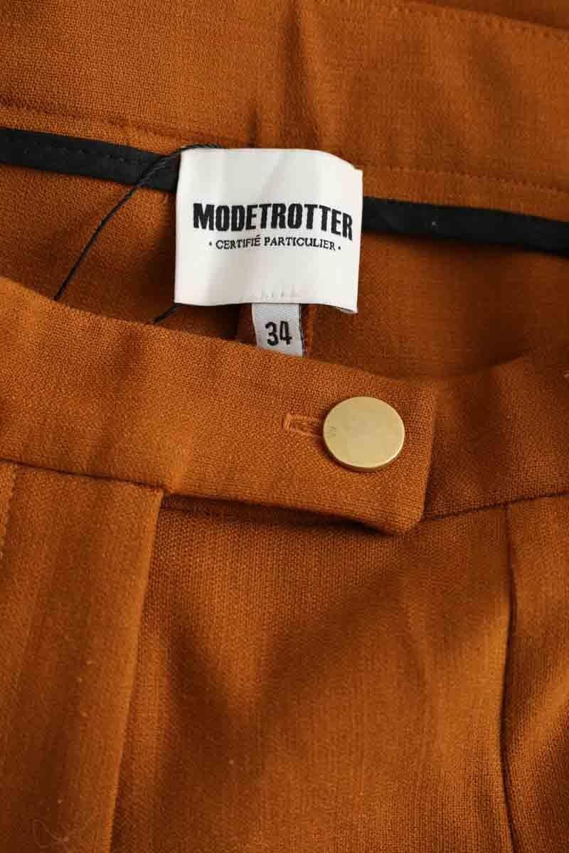 Pantalon droit en laine MODETROTTER - Seconde Main Marron