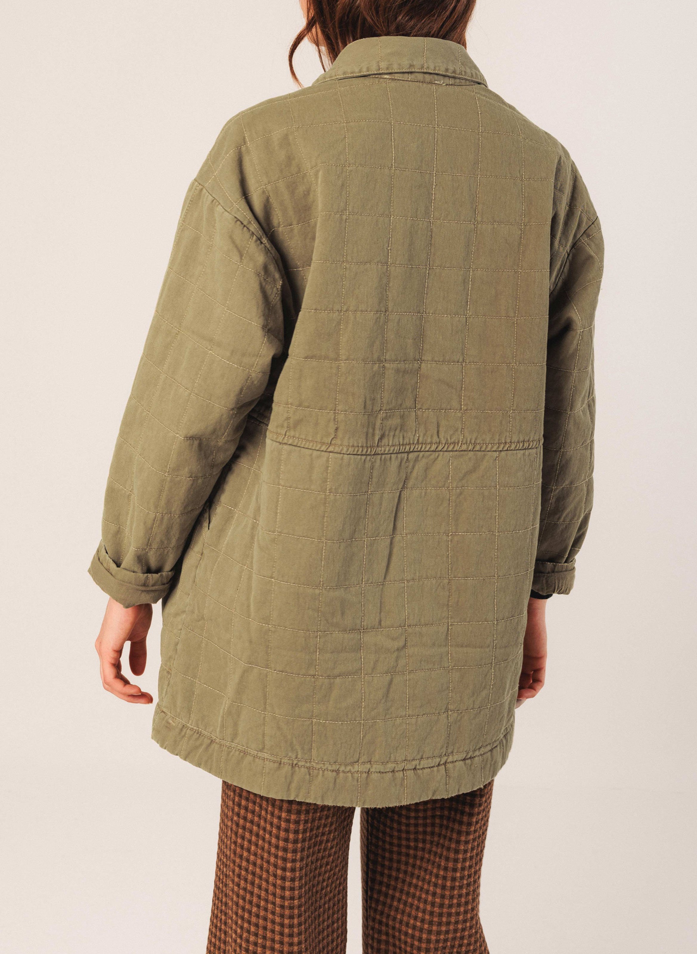 Manteau oversize en coton matelassé INDI & COLD Kaki