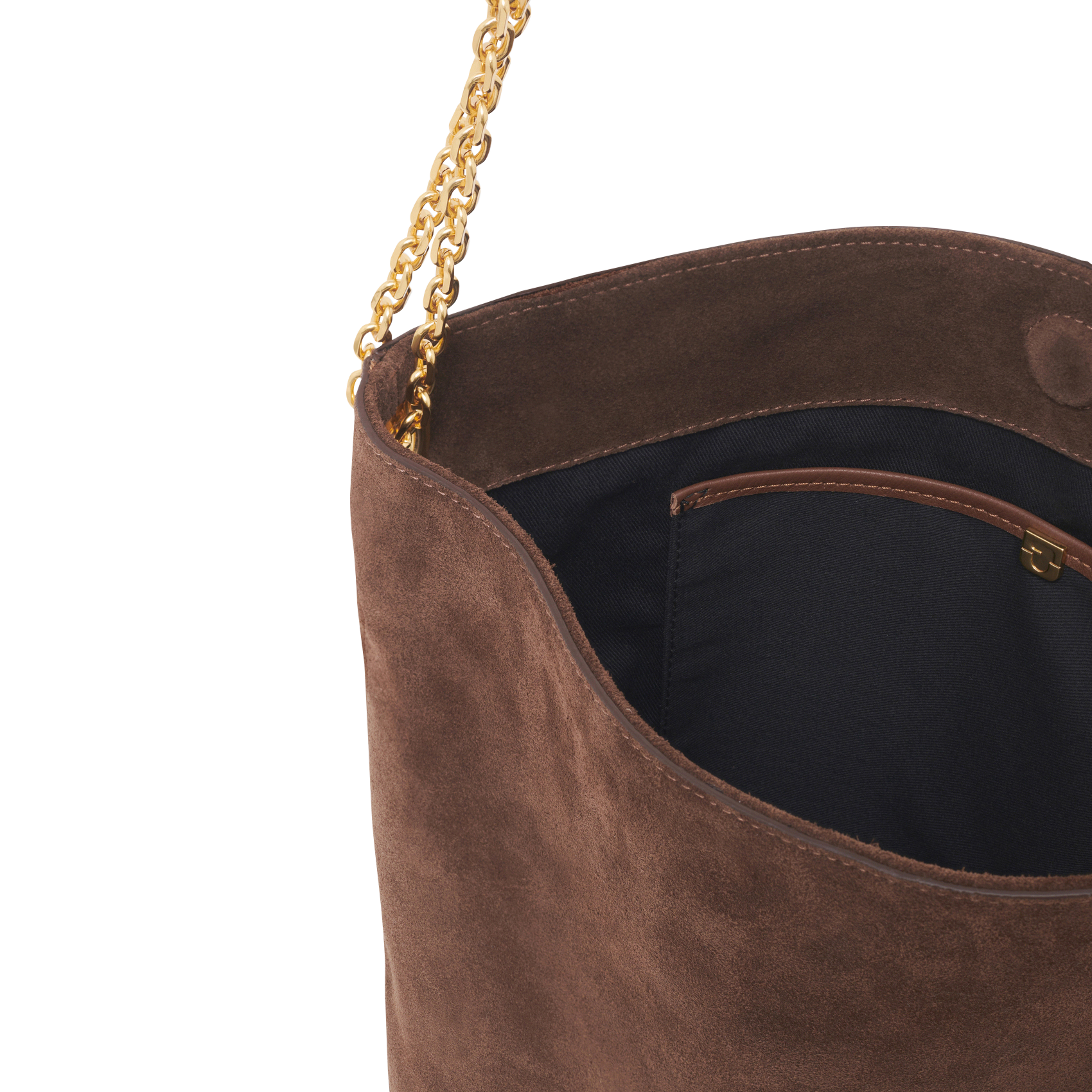 Plain suede leather hobo bag GERARD DAREL Brown