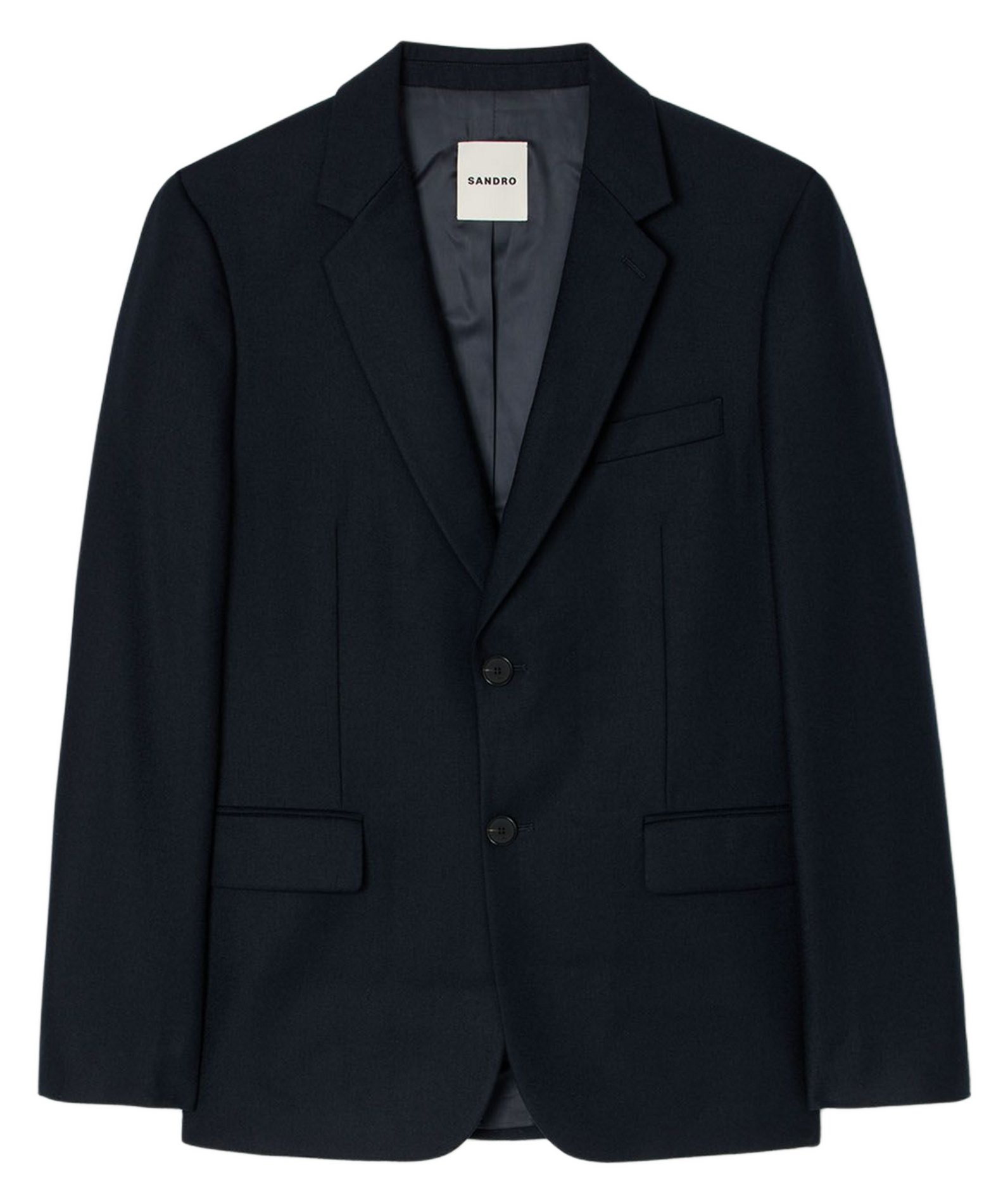 Aansluitende wollen jas SANDRO Blauw