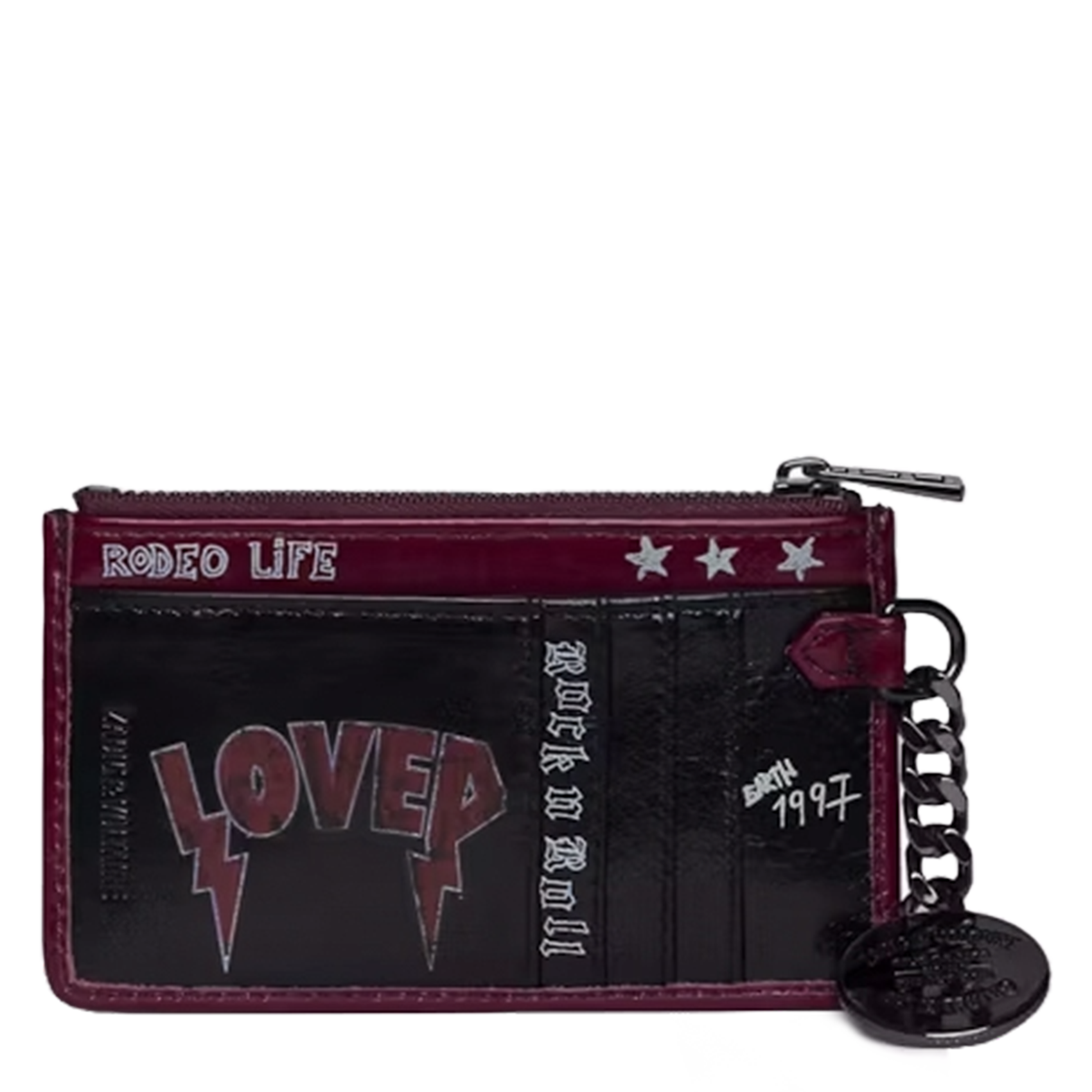 Porte-cartes en cuir imprimé ZADIG&VOLTAIRE Noir