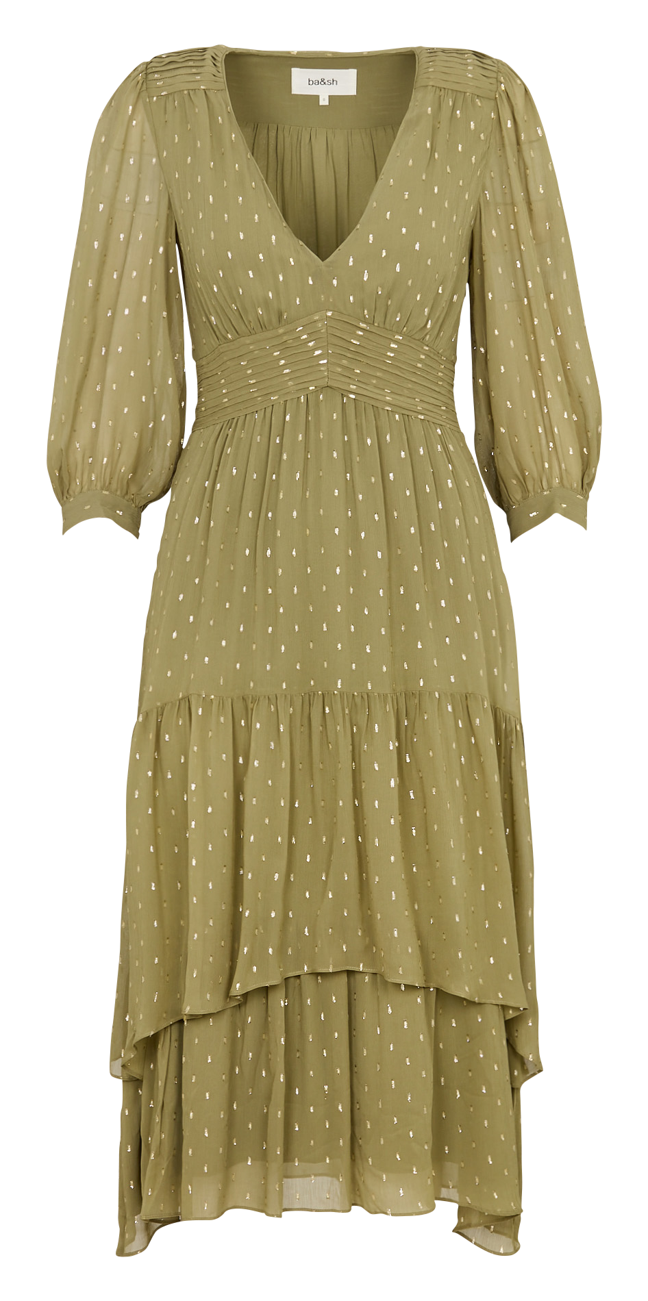 Robe longue col V BA&SH Kaki