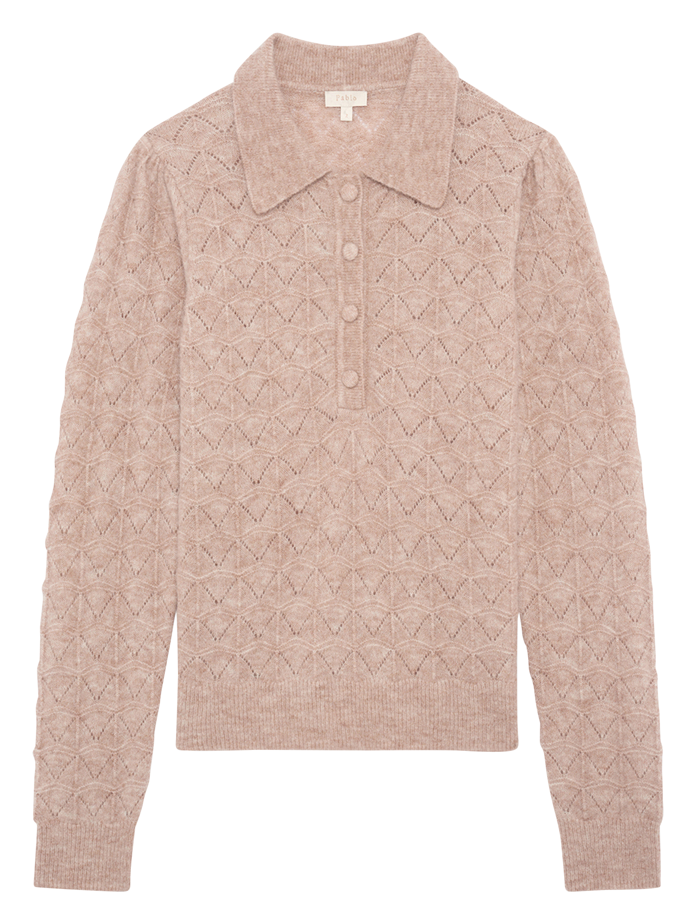 Pull col polo PABLO Beige
