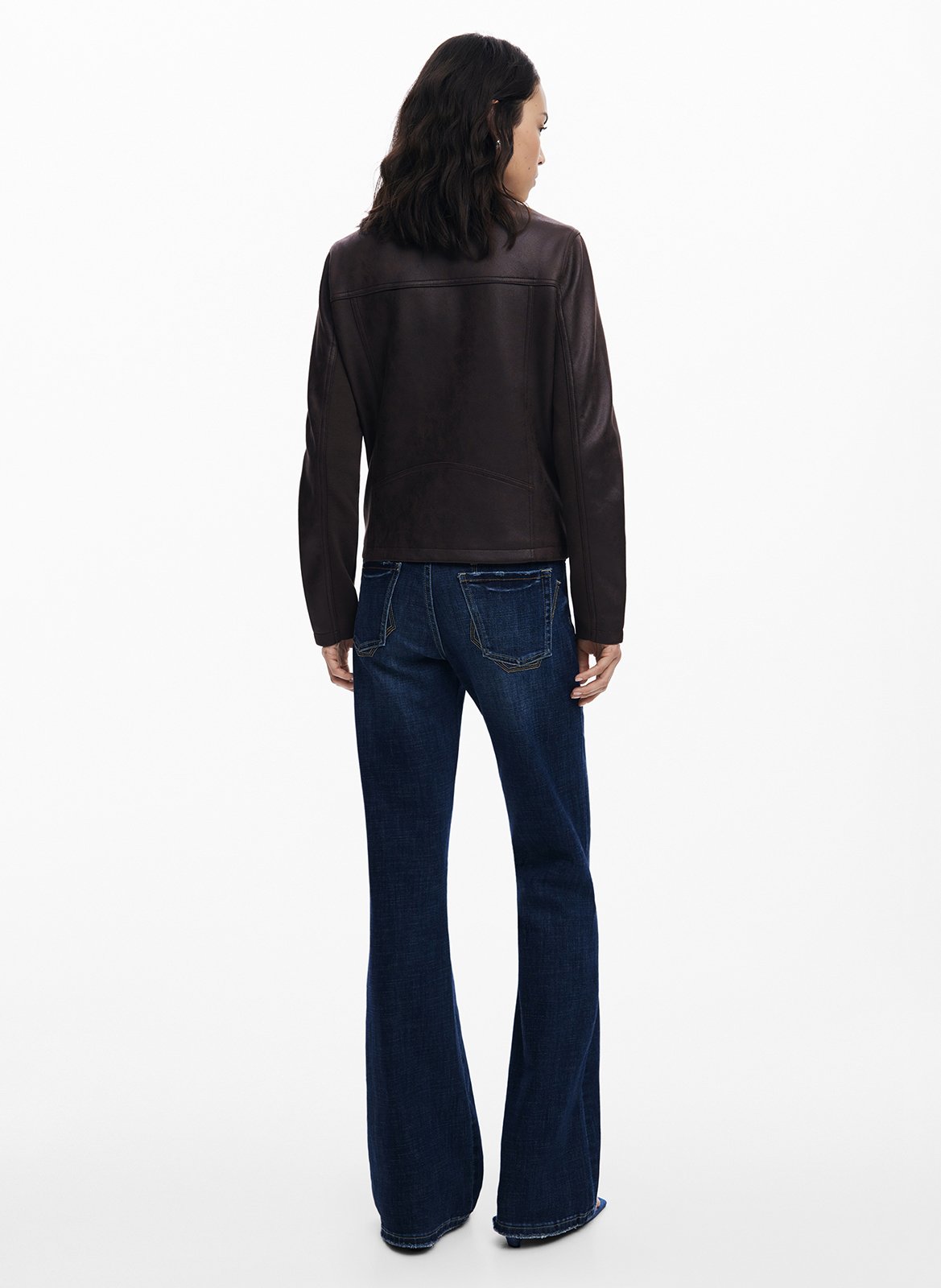 Giacca con collo rotondo effetto pelle DESIGUAL Marrone