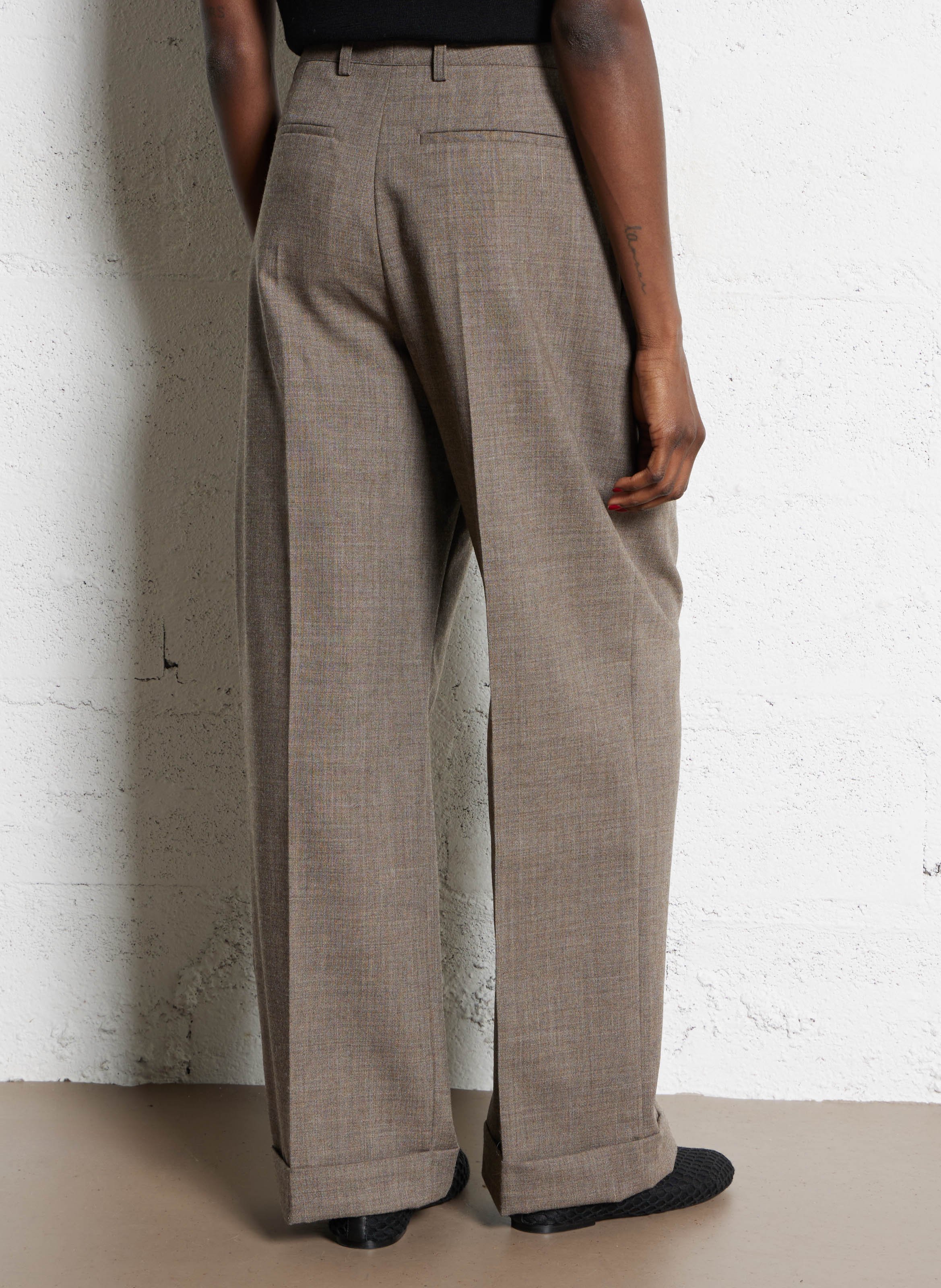 Wide wool trousers SOEUR Brown