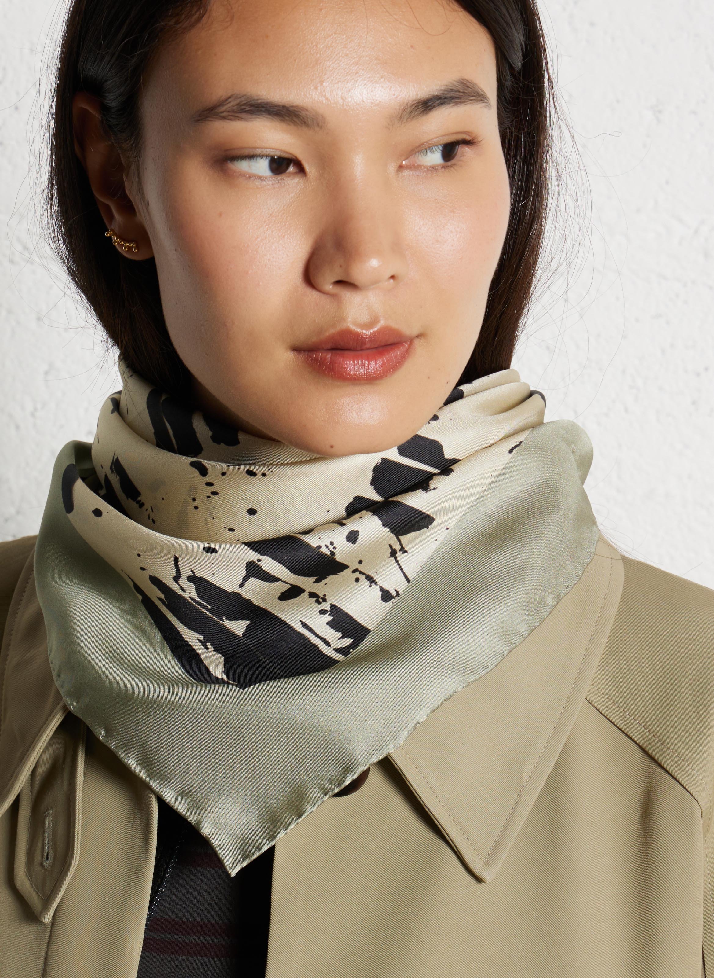 Aclaudie screen-printed silk scarf SOEUR Multicolored