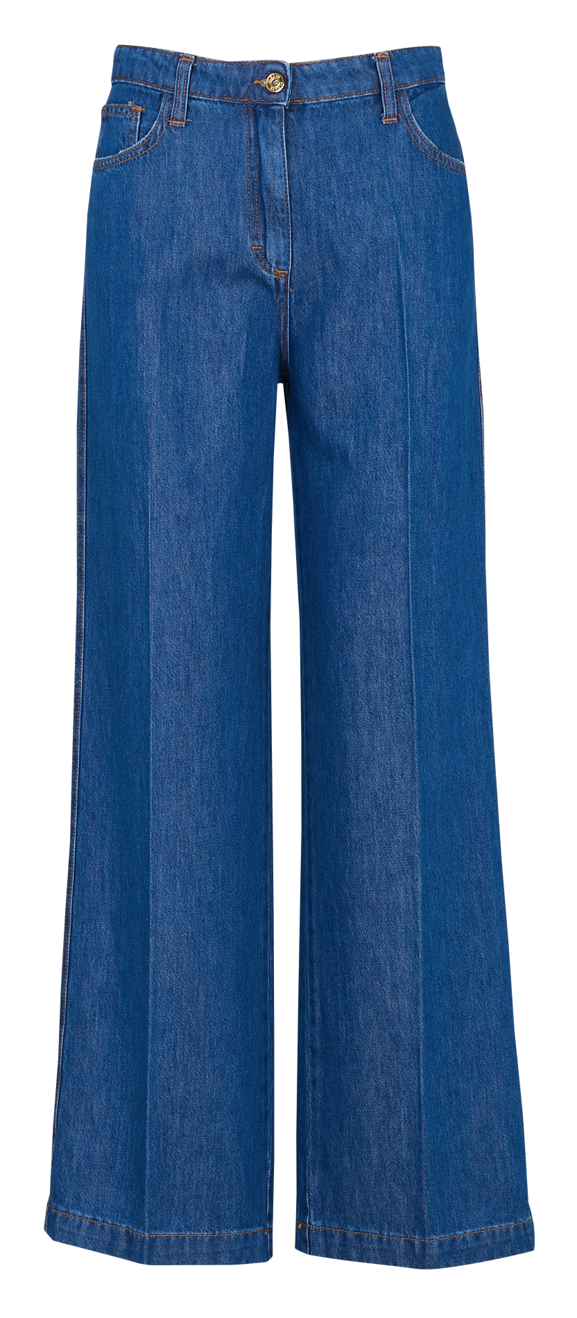 Cotton-blend wide-leg jeans PLEASE Blue
