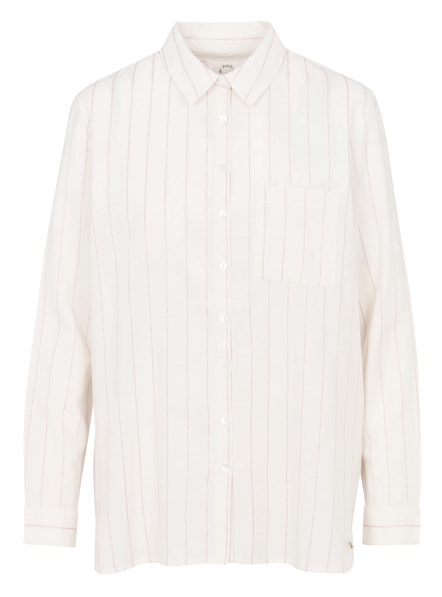 Straight shirt in striped blended cotton DES PETITS HAUTS Beige