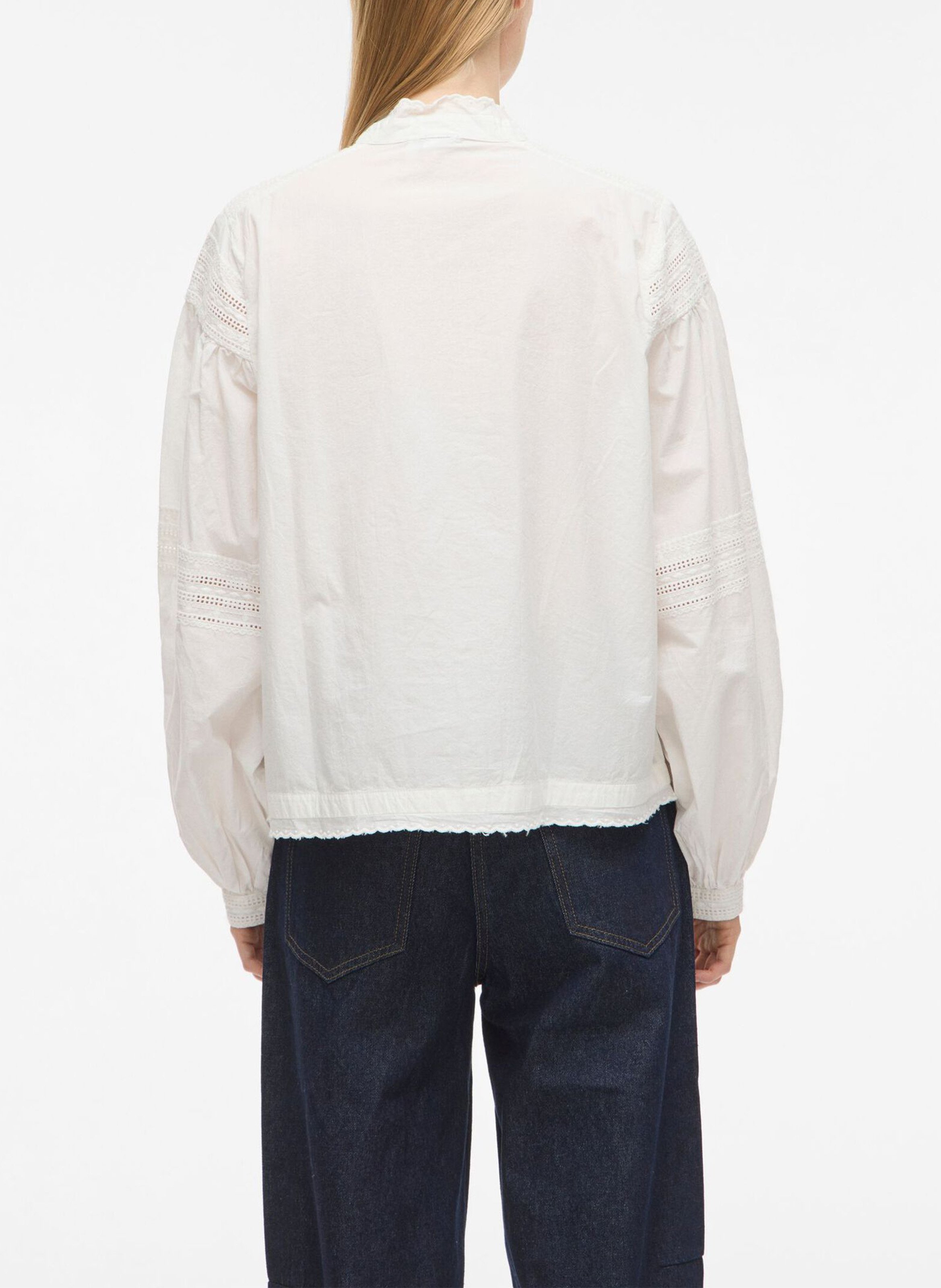 Shirt with high collar in blended organic cotton ROUGE EDIT Beige