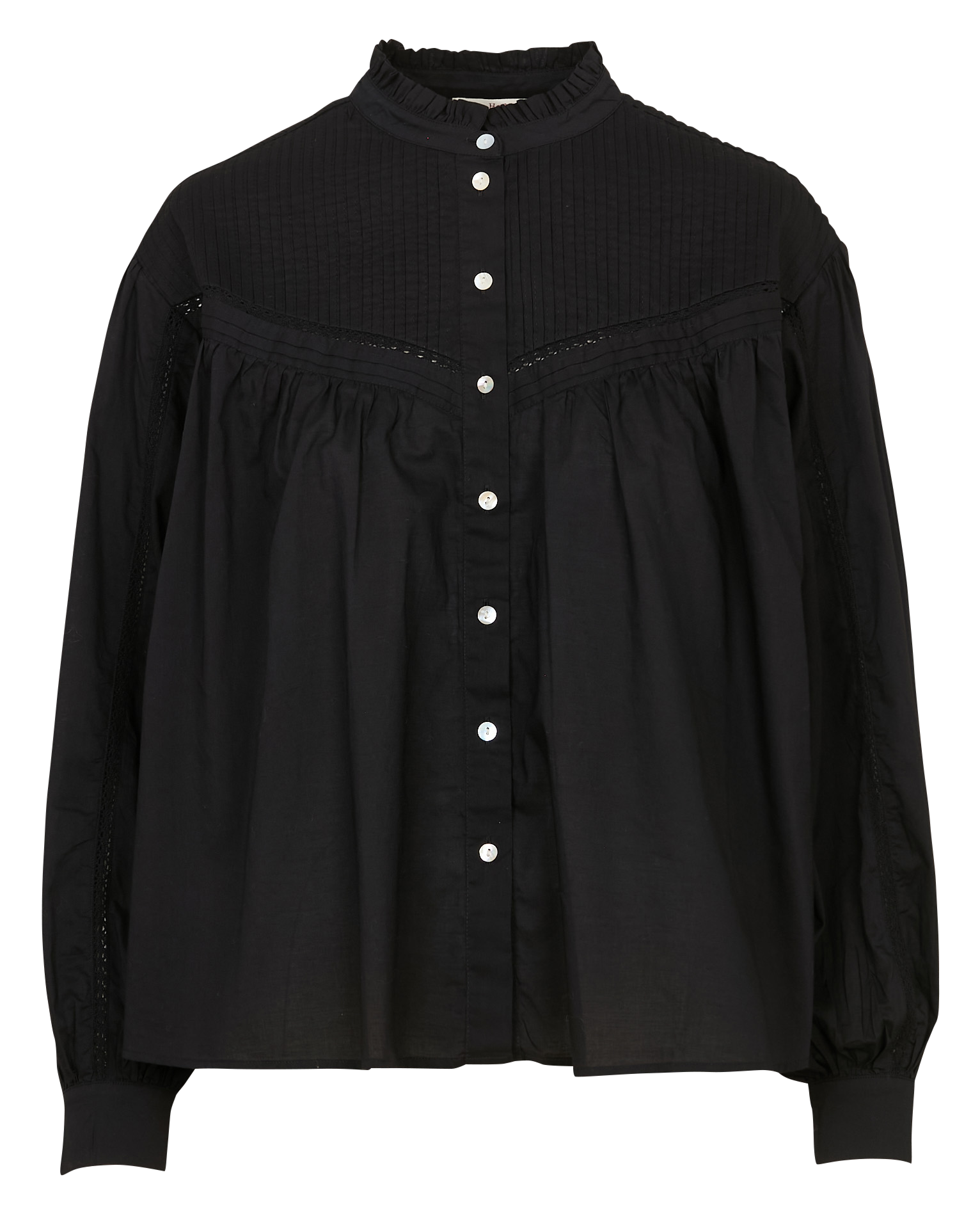Victorian collar cotton blouse HOD PARIS Black