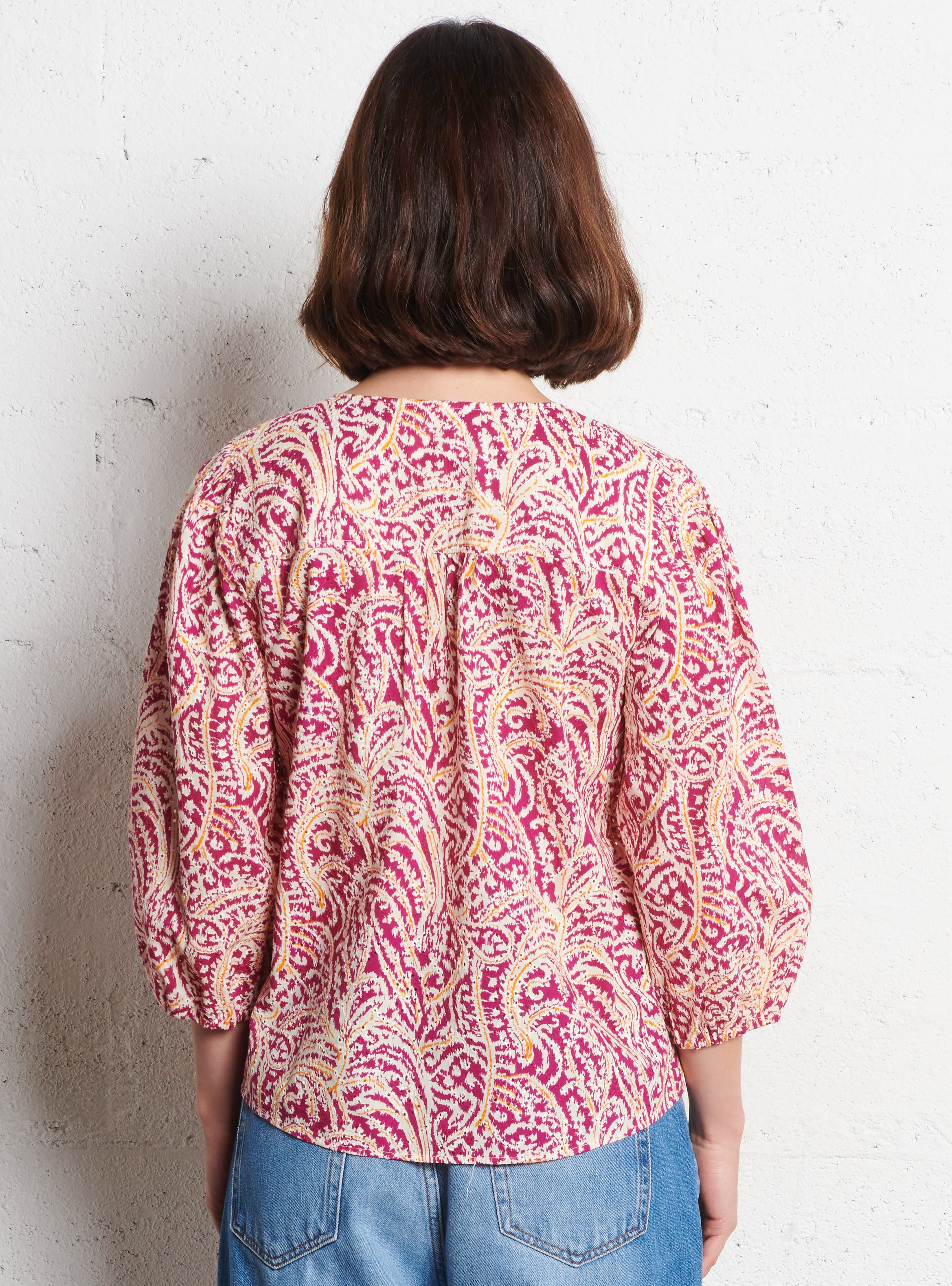 Loose-fit cotton top MAISON 123 Purple