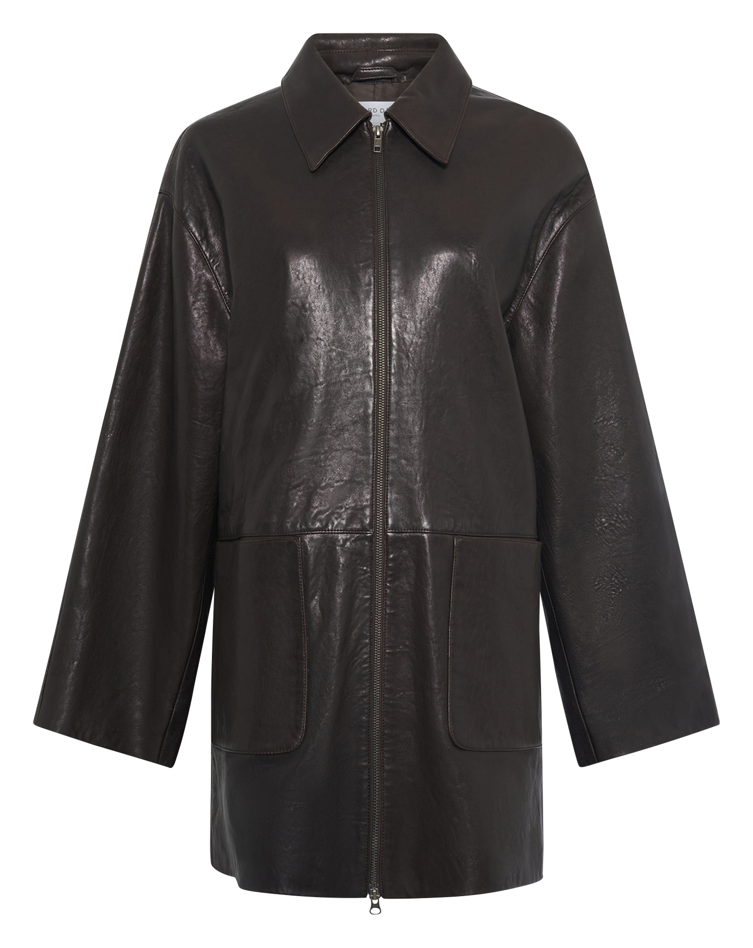 Lambskin leather jacket with classic collar GERARD DAREL Brown