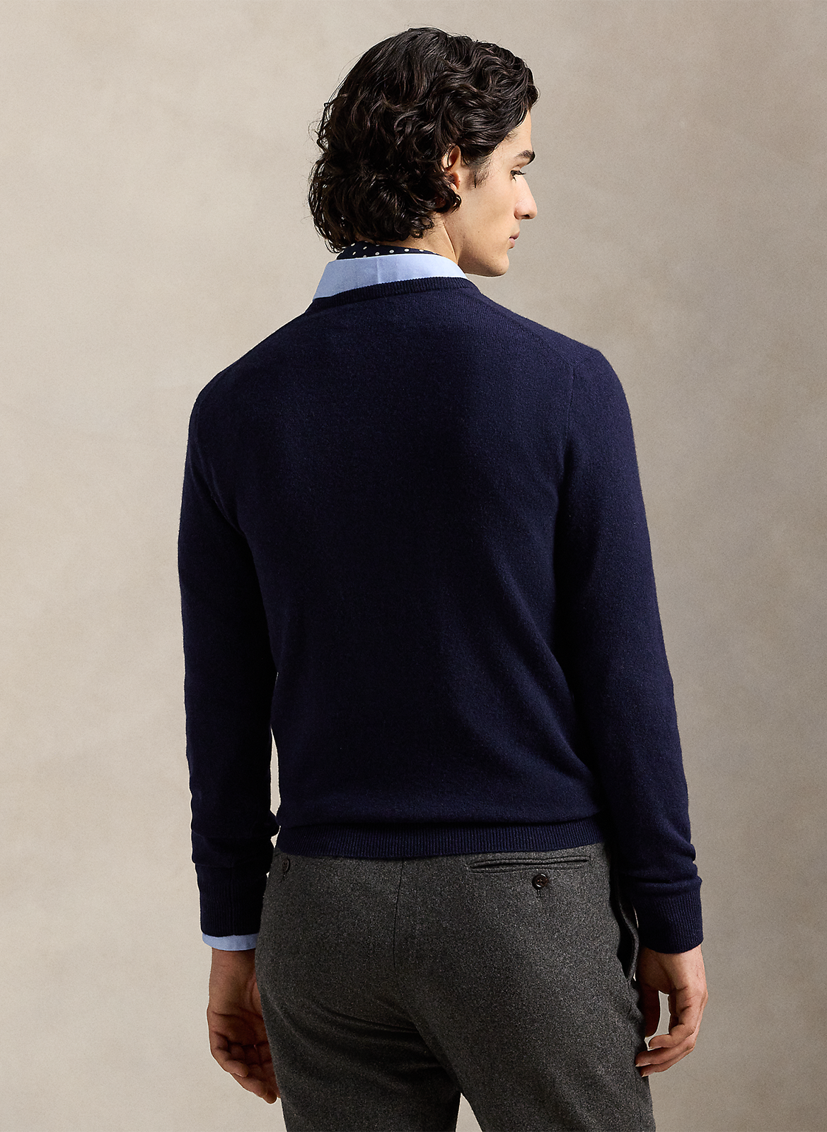 Pull col rond en laine POLO RALPH LAUREN Bleu