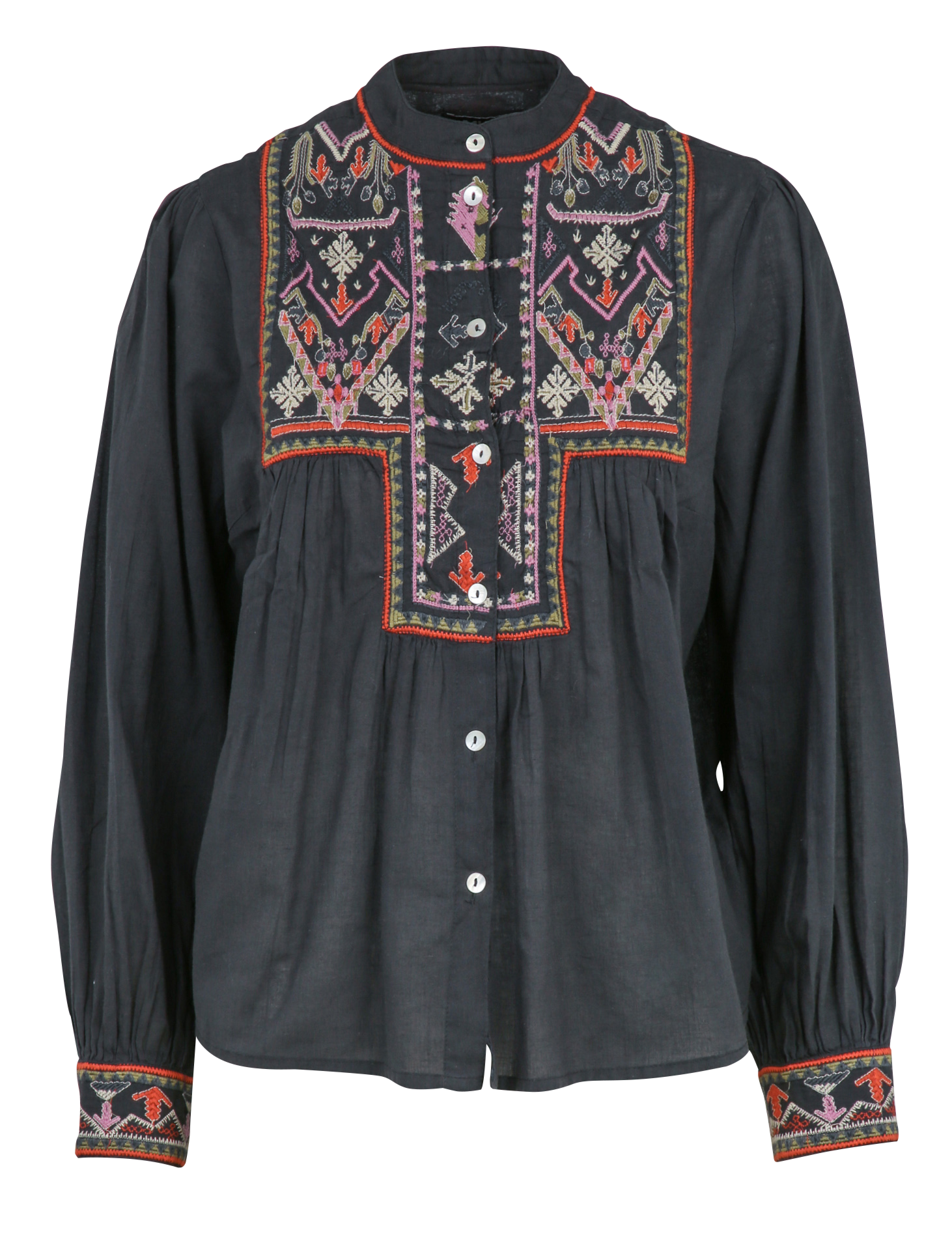 Blouse col rond en coton MKT Noir