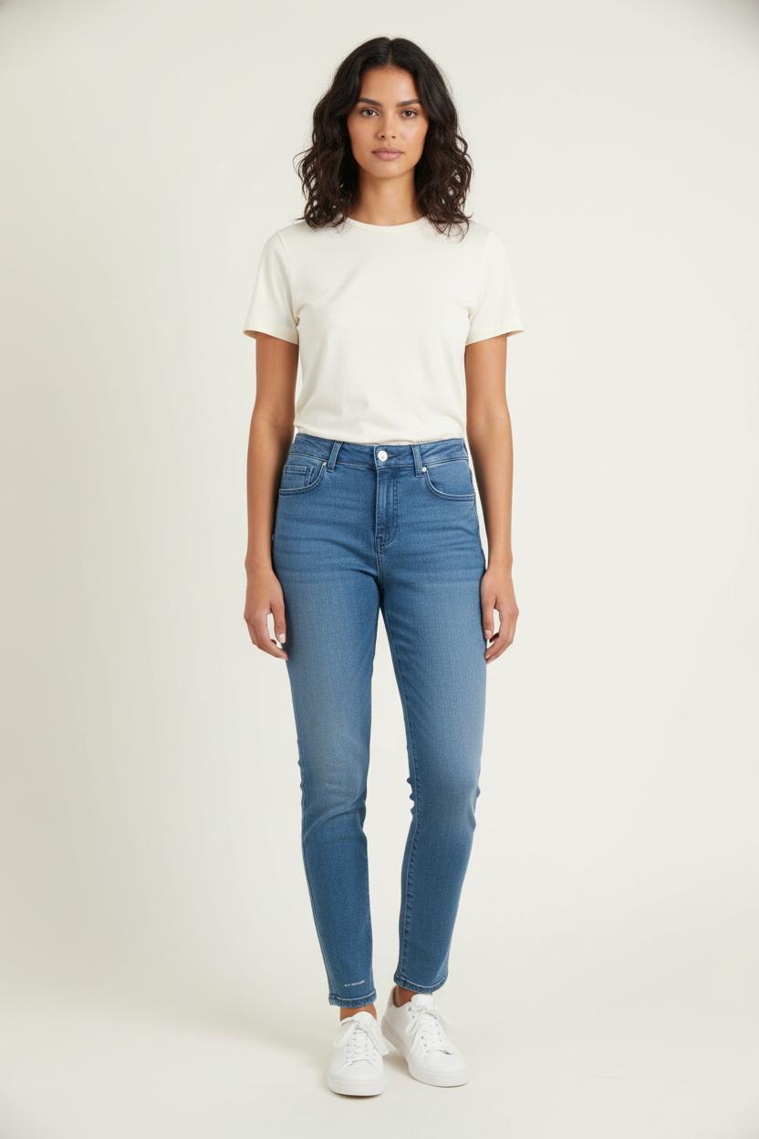 Cropped slim jeans with studs CLOSED - Seconde Main Blue