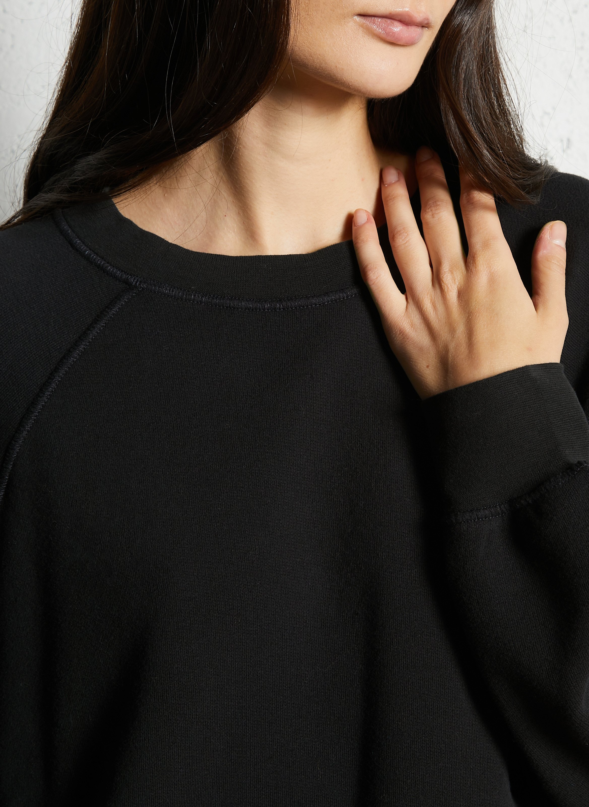 Oversize-Sweatshirt aus Baumwoll-Mix mit Rundhalsausschnitt AMERICAN VINTAGE Schwarz