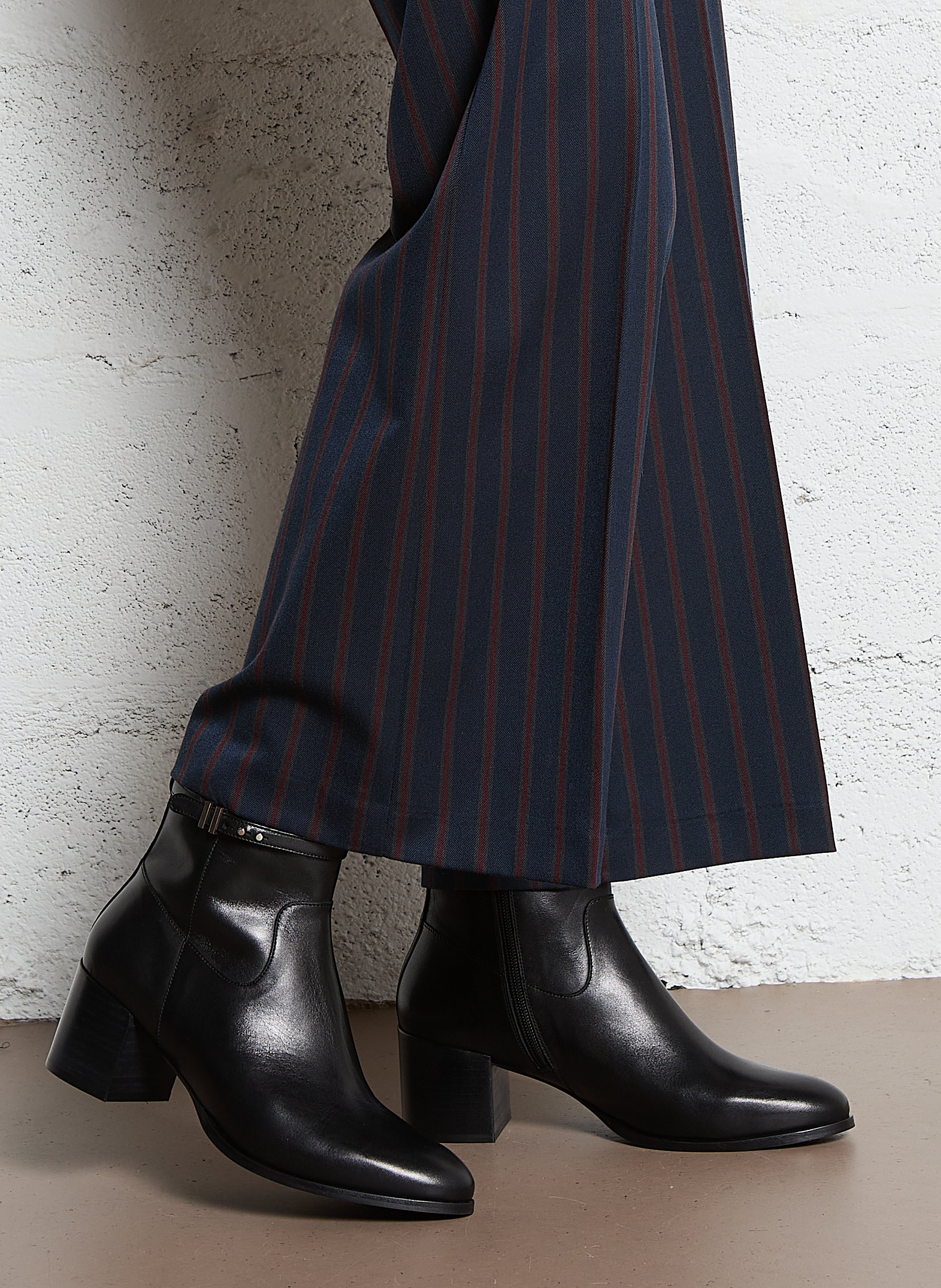 Bottines à talons en cuir BOCAGE Noir