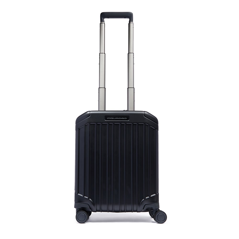 Under-seat trolley suitcase with 2 wheels, TSA lock, and removable washable lining PIQUADRO Black